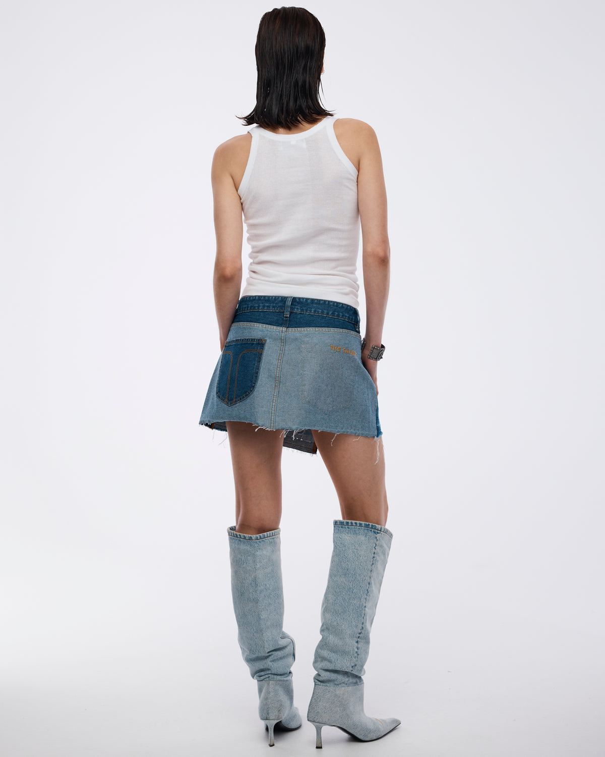 Reworked Wrap Denim Skirt THE TALES