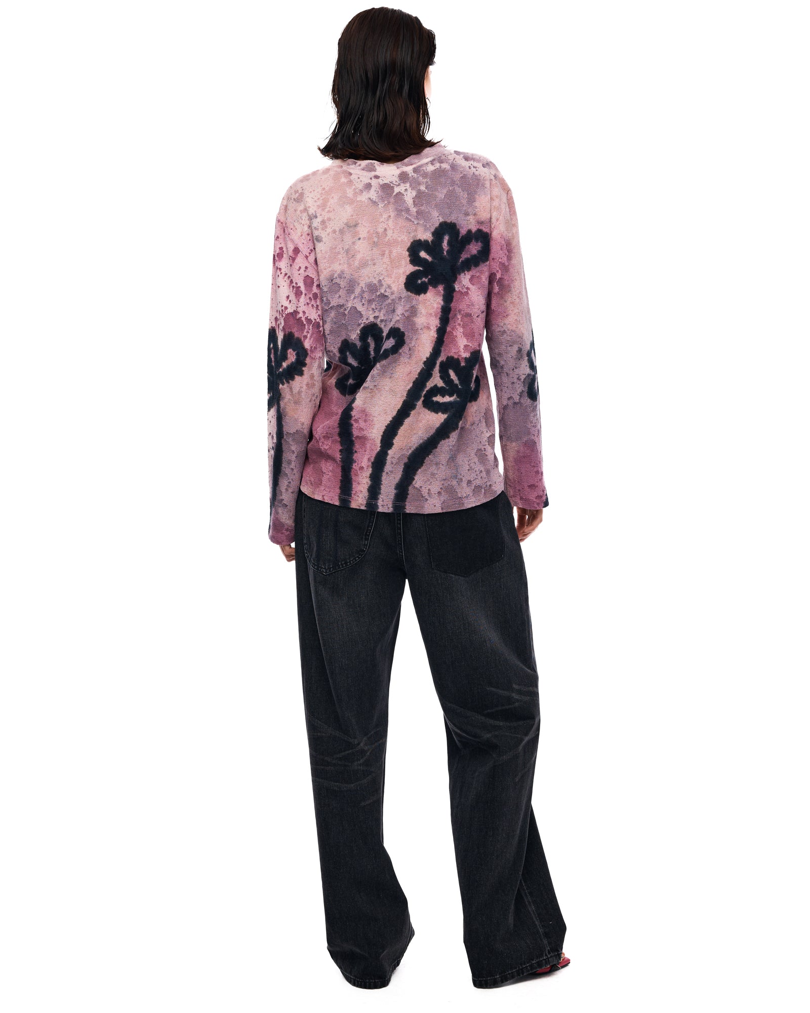 Flower Stalk Hand Dyed Hemp Tee