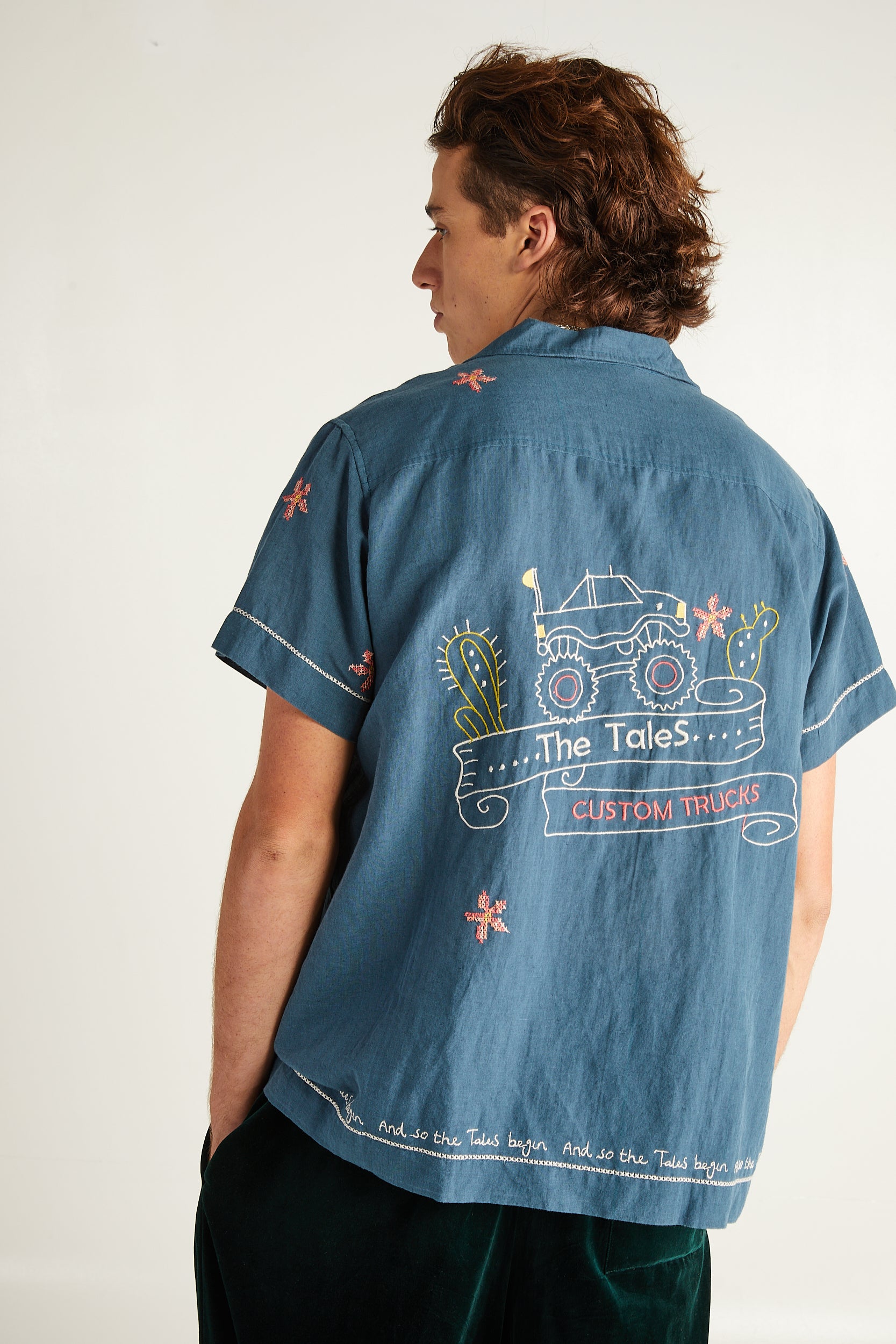 Flower Linen Truck Shirt