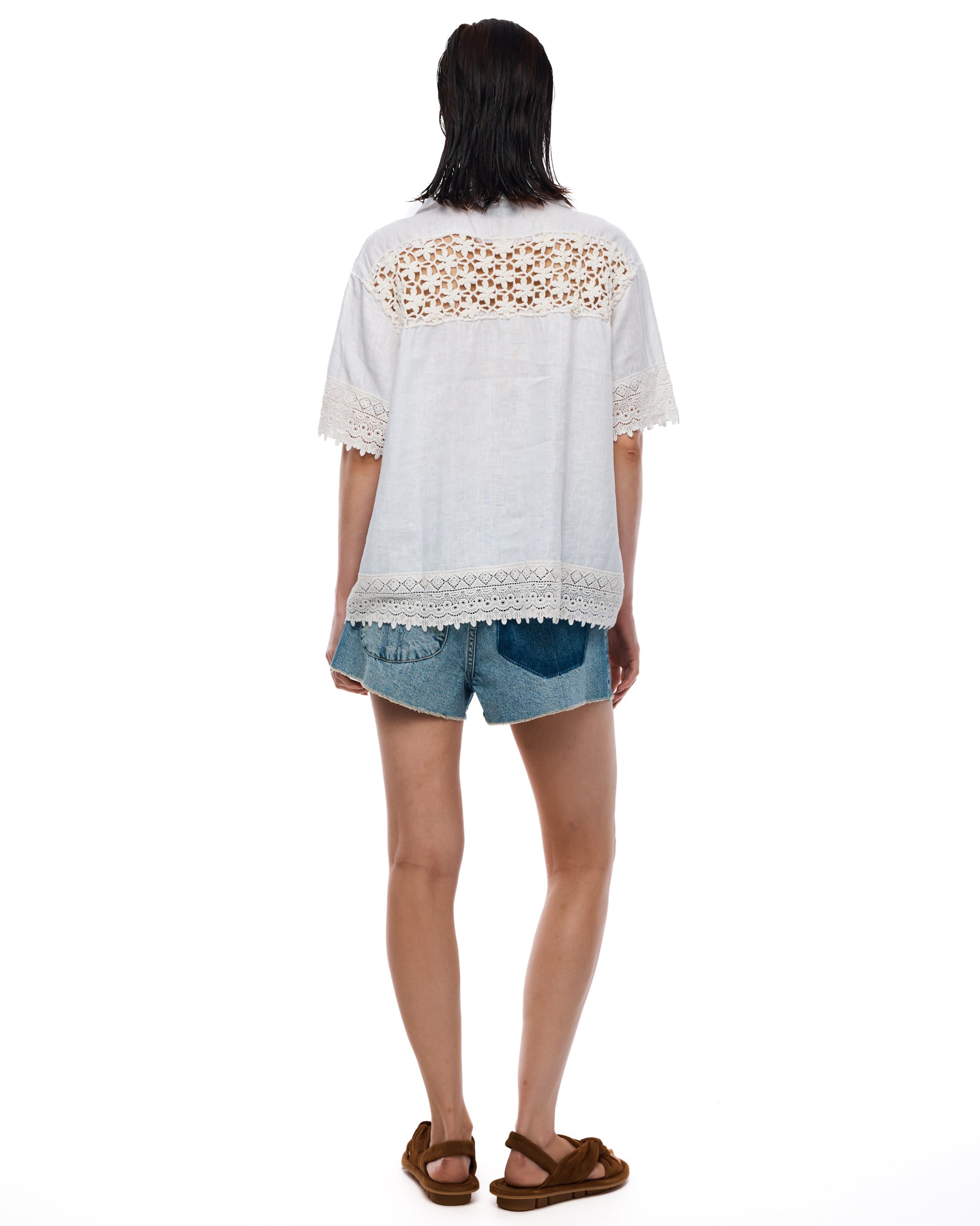 Linen Crochet Ravello Camp Shirt