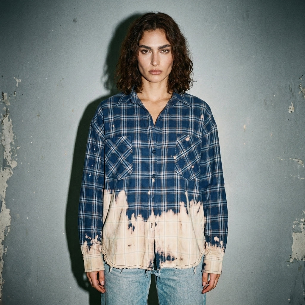 Bleached Check Cord Shirt
