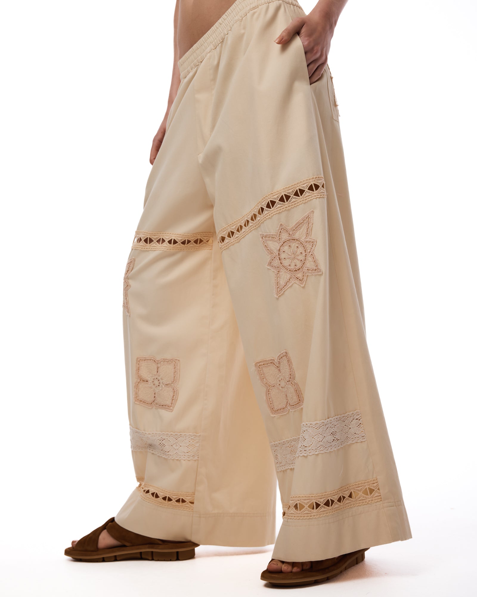 Amalfi Cotton And Lace Pants
