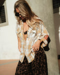 Patched Up Yellow Flannel Western Shirt