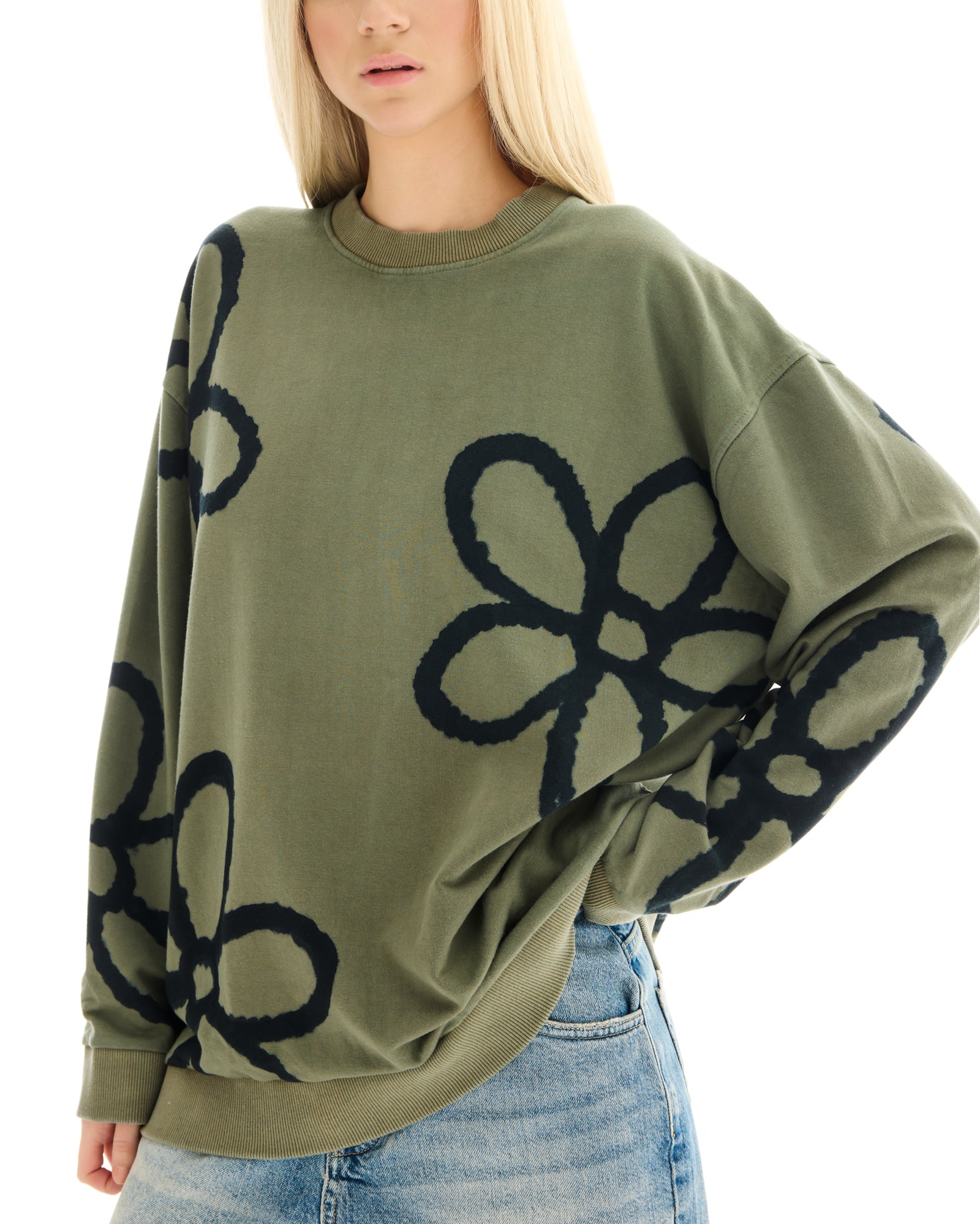 Hand Sprayed Flower Bamboo Sweater