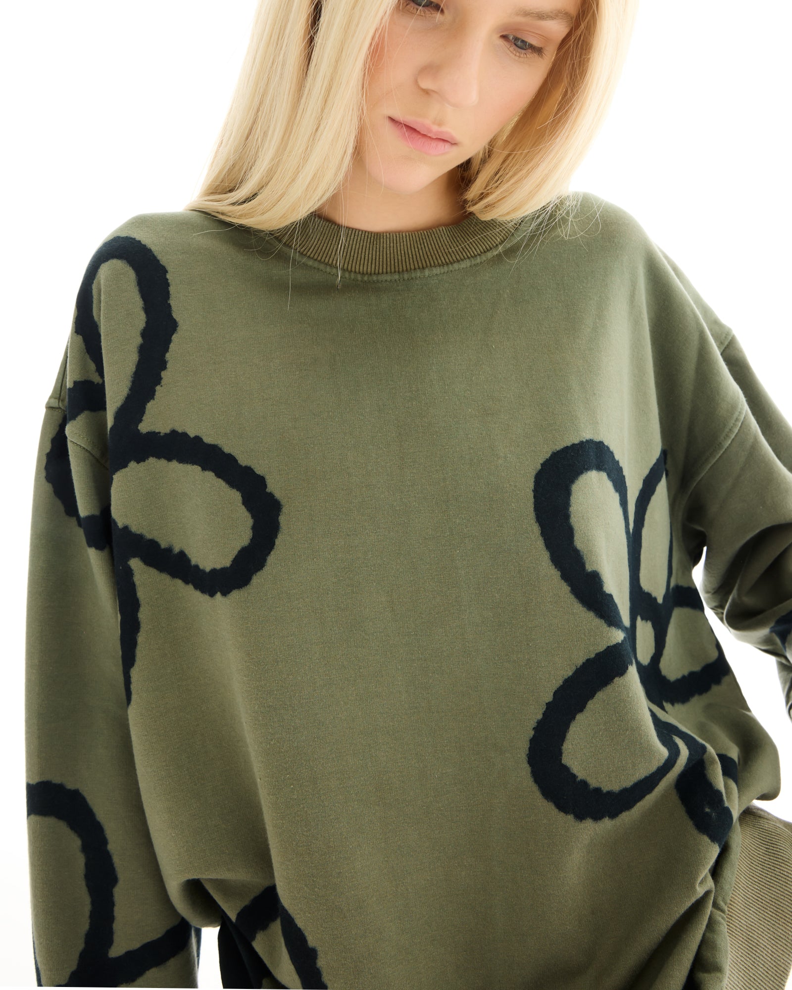 Hand Sprayed Flower Bamboo Sweater