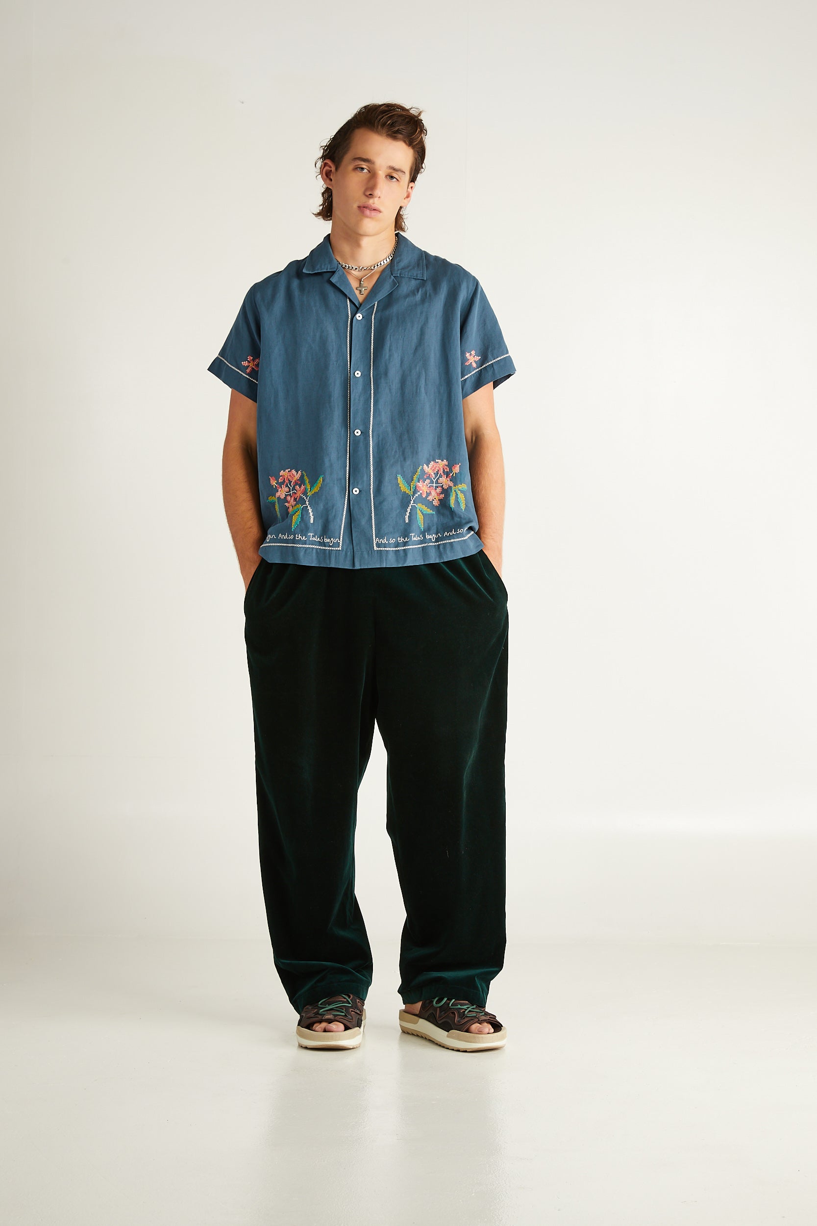 Flower Linen Truck Shirt