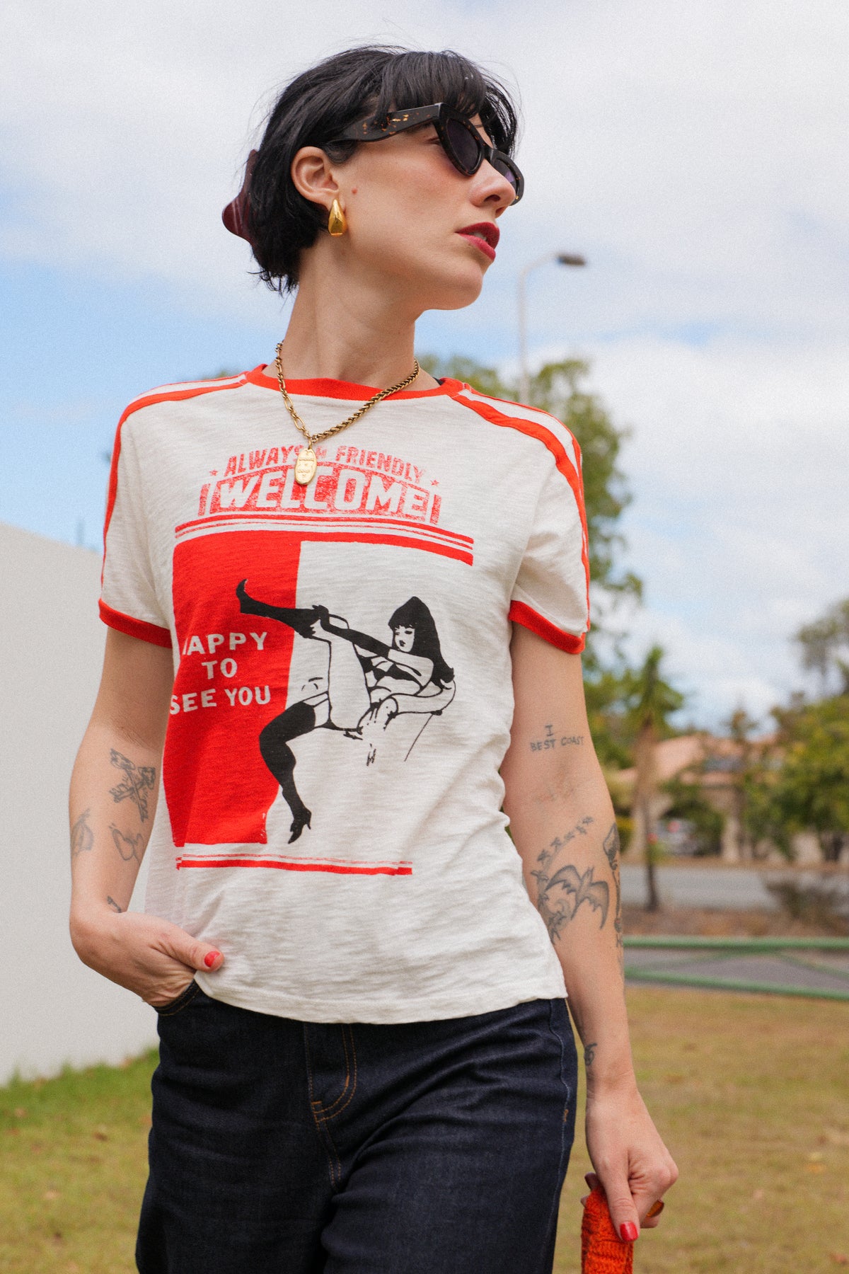 Happy To See You Retro Sports Tee THE TALES