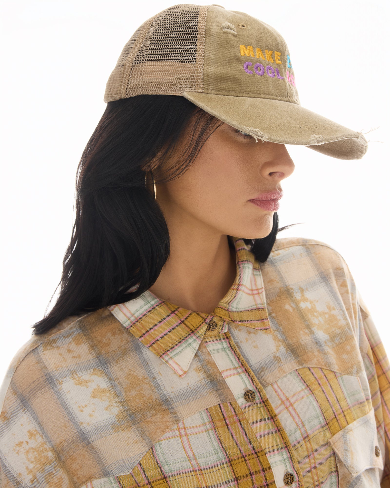 Make Earth Cool Again Destroyed Trucker Cap