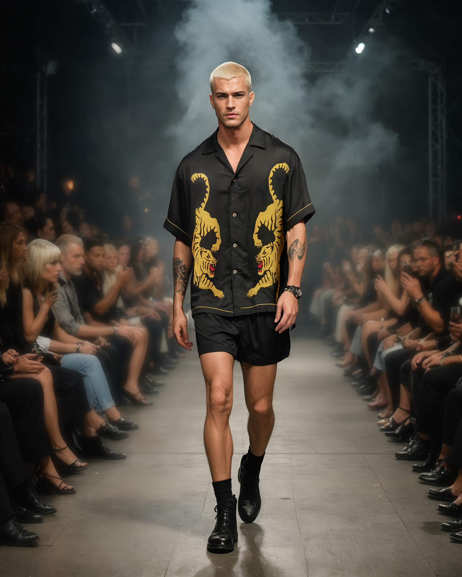 臥虎シルクシャツ