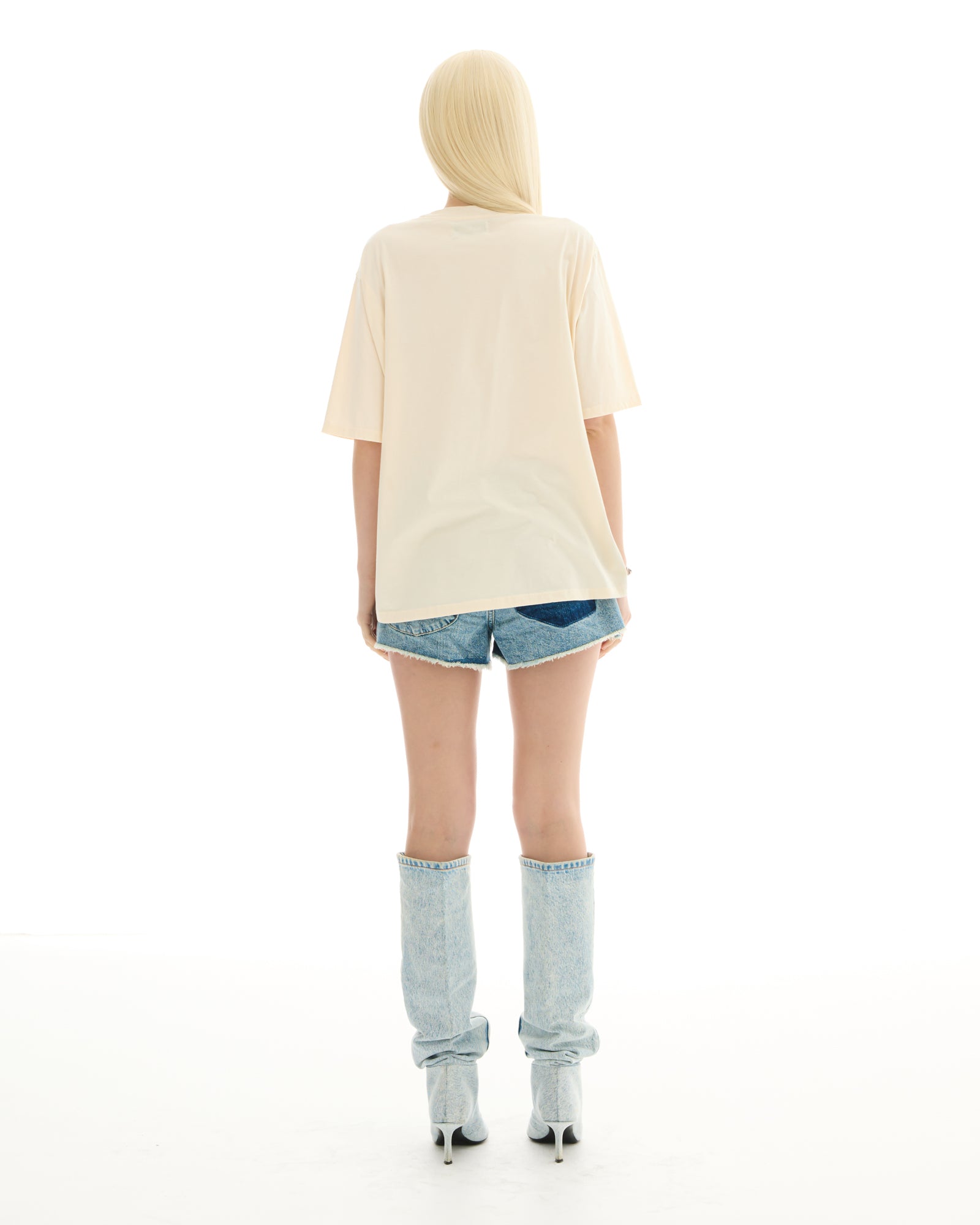 クロシェフラワーTシャツ