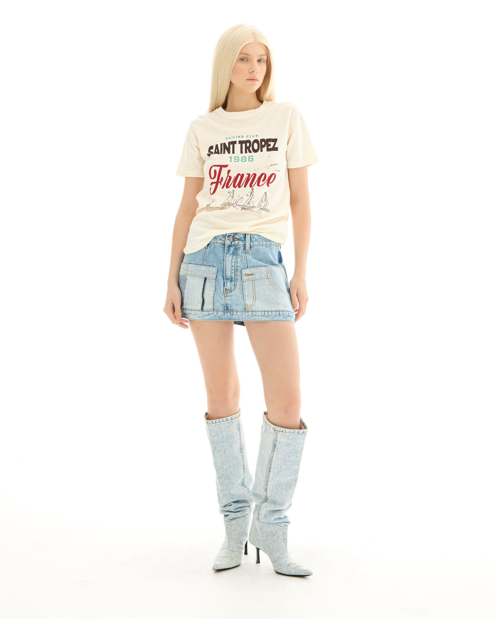 The Tales Reworked Denim Skirt