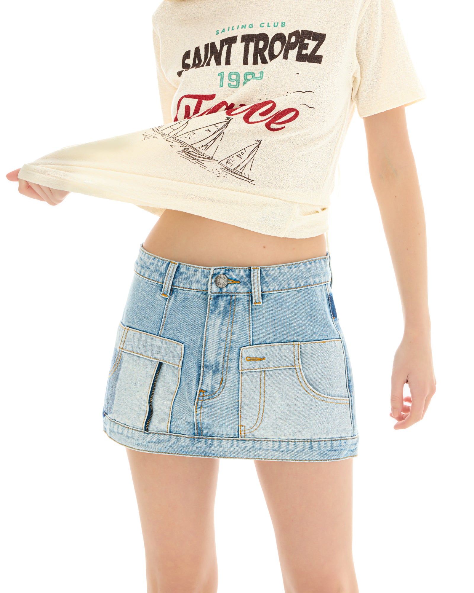 The Tales Reworked Denim Skirt