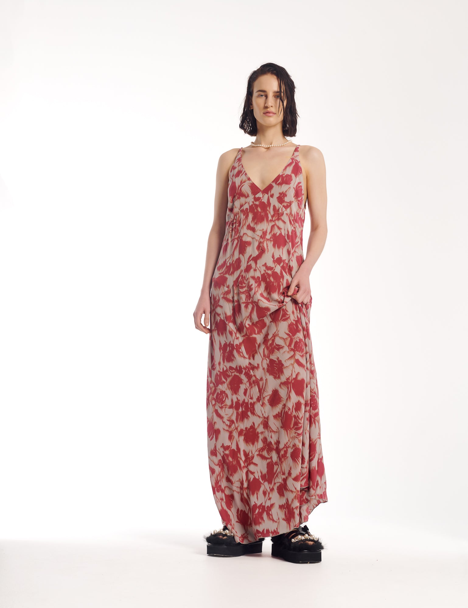 Italian Rose Vintage Maxi Slip Dress