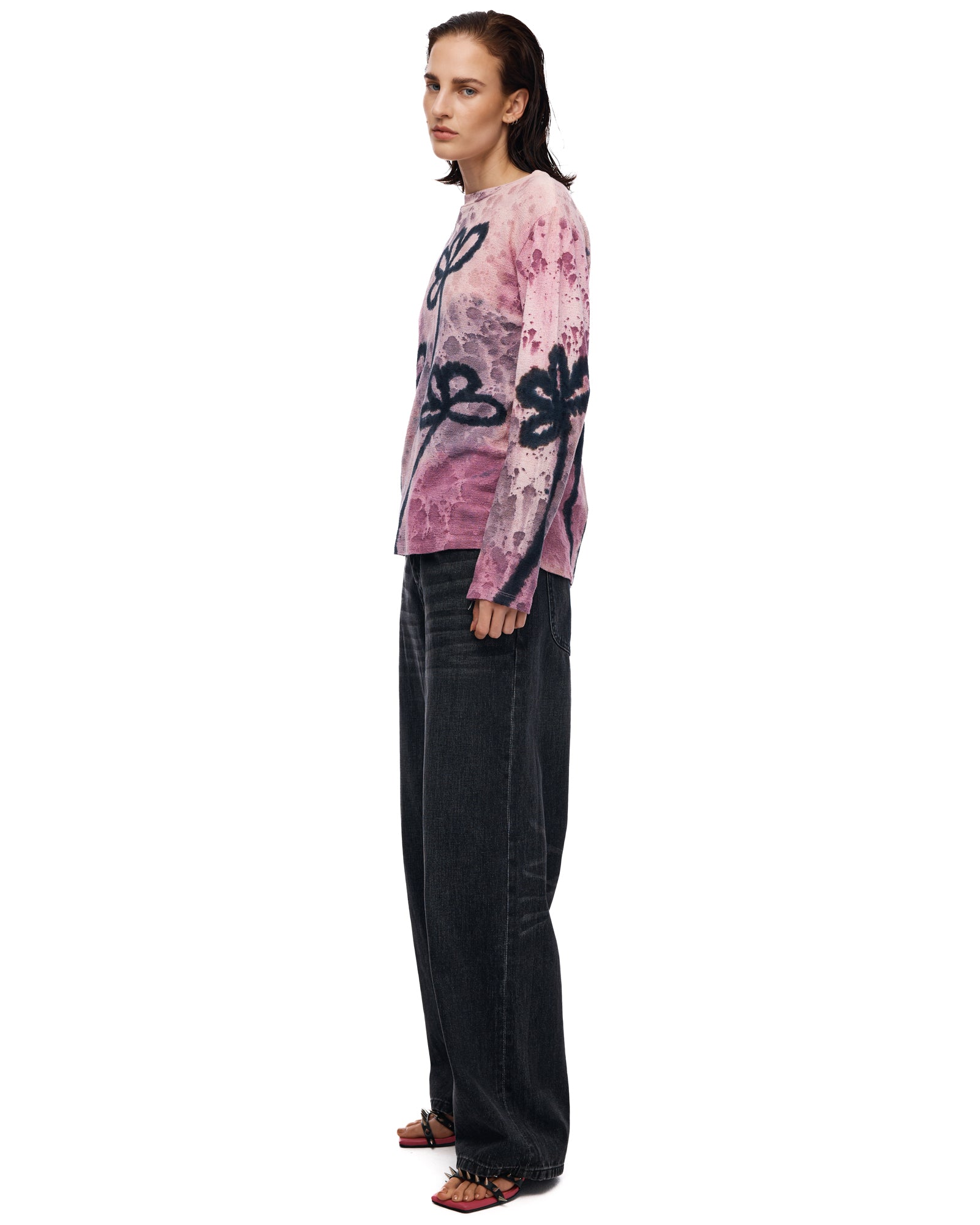 Flower Stalk Hand Dyed Hemp Tee