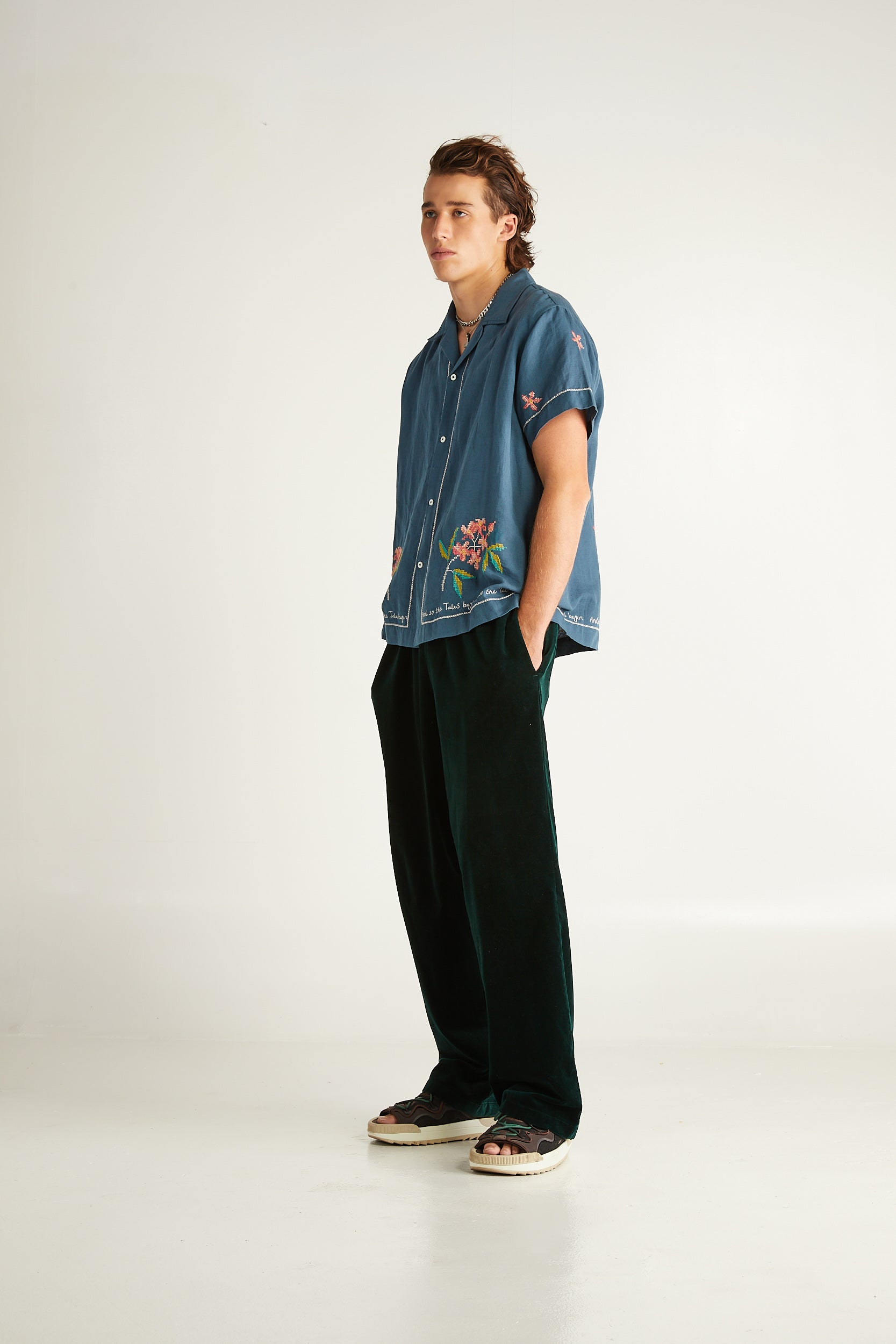 Flower Linen Truck Shirt