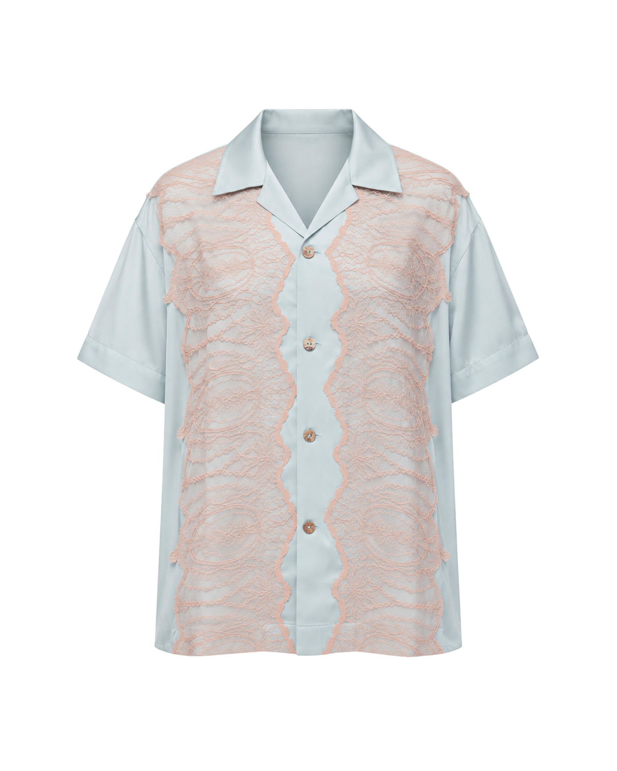 Pixie Satin Lace Camp Shirt THE TALES