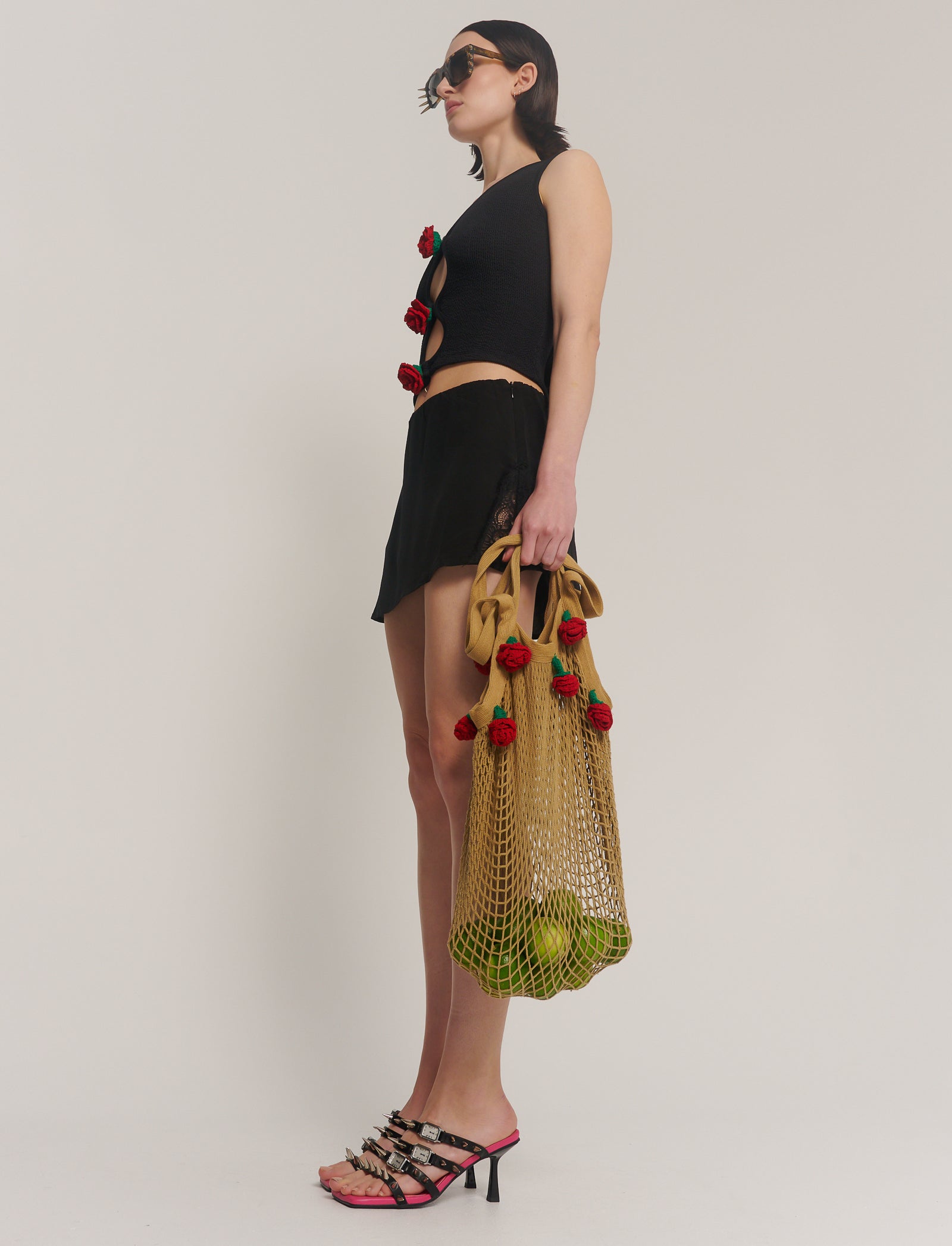Couture Rose Hand Crochet tote bag