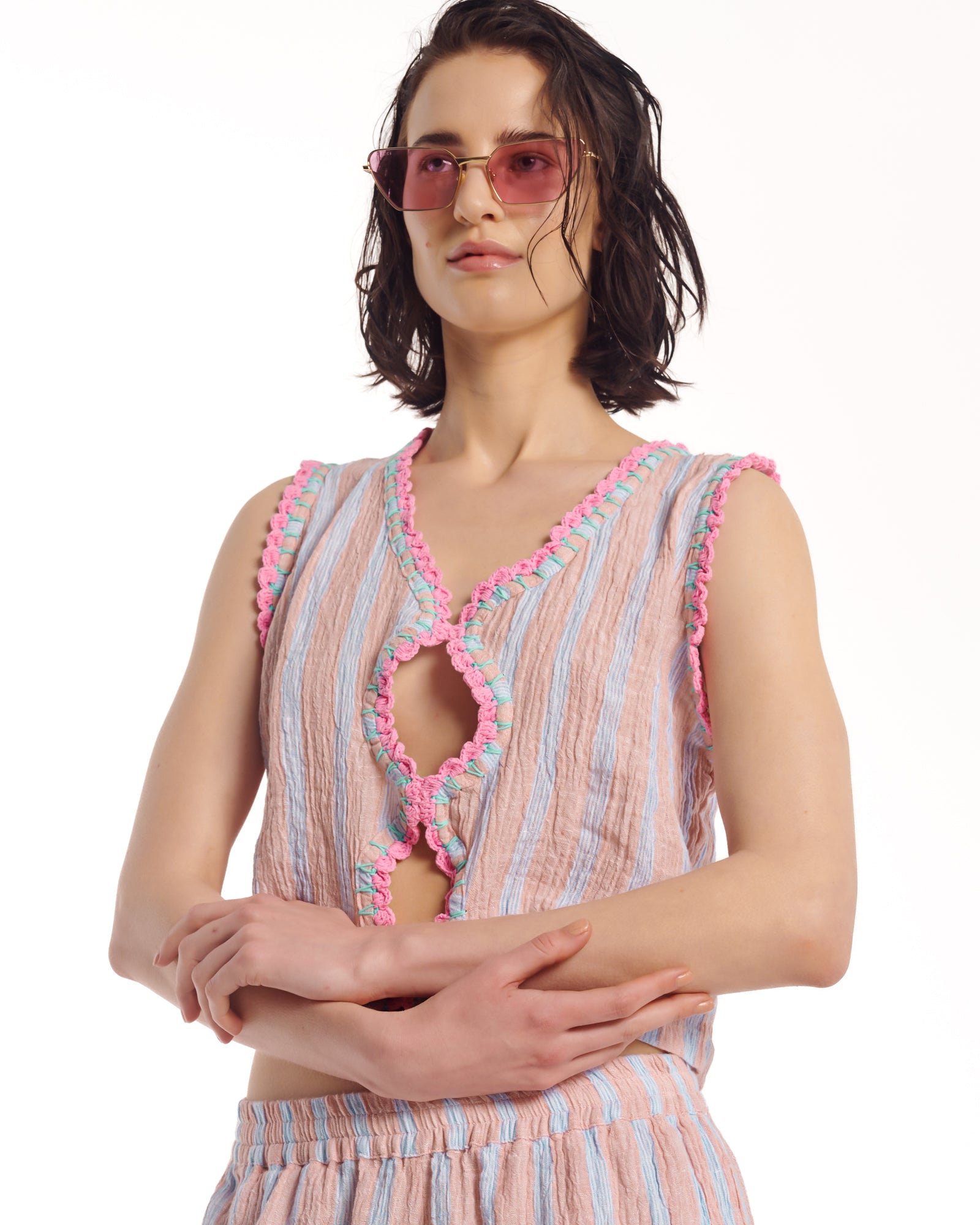Hand Crochet Keyhole Top