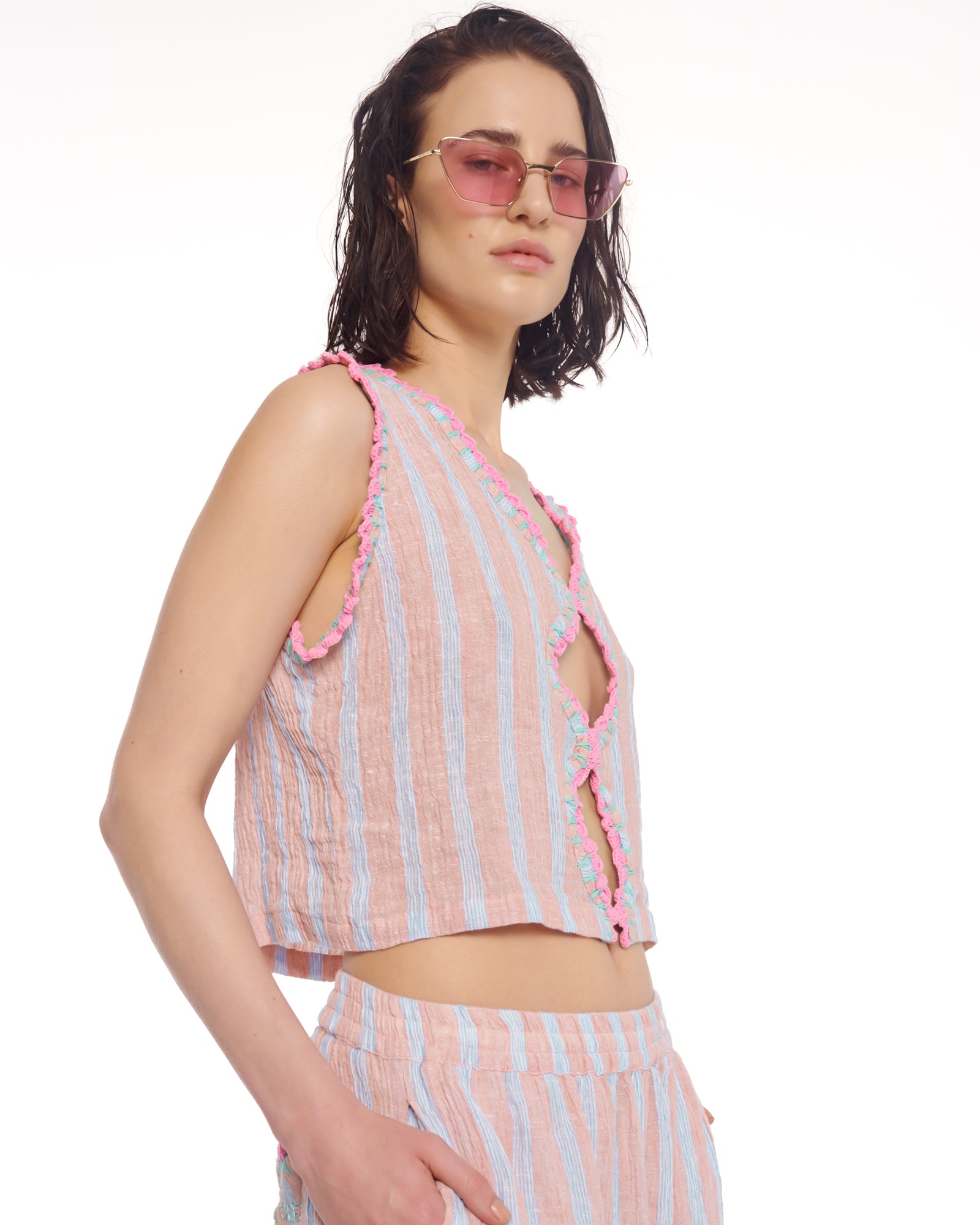 Hand Crochet Keyhole Top