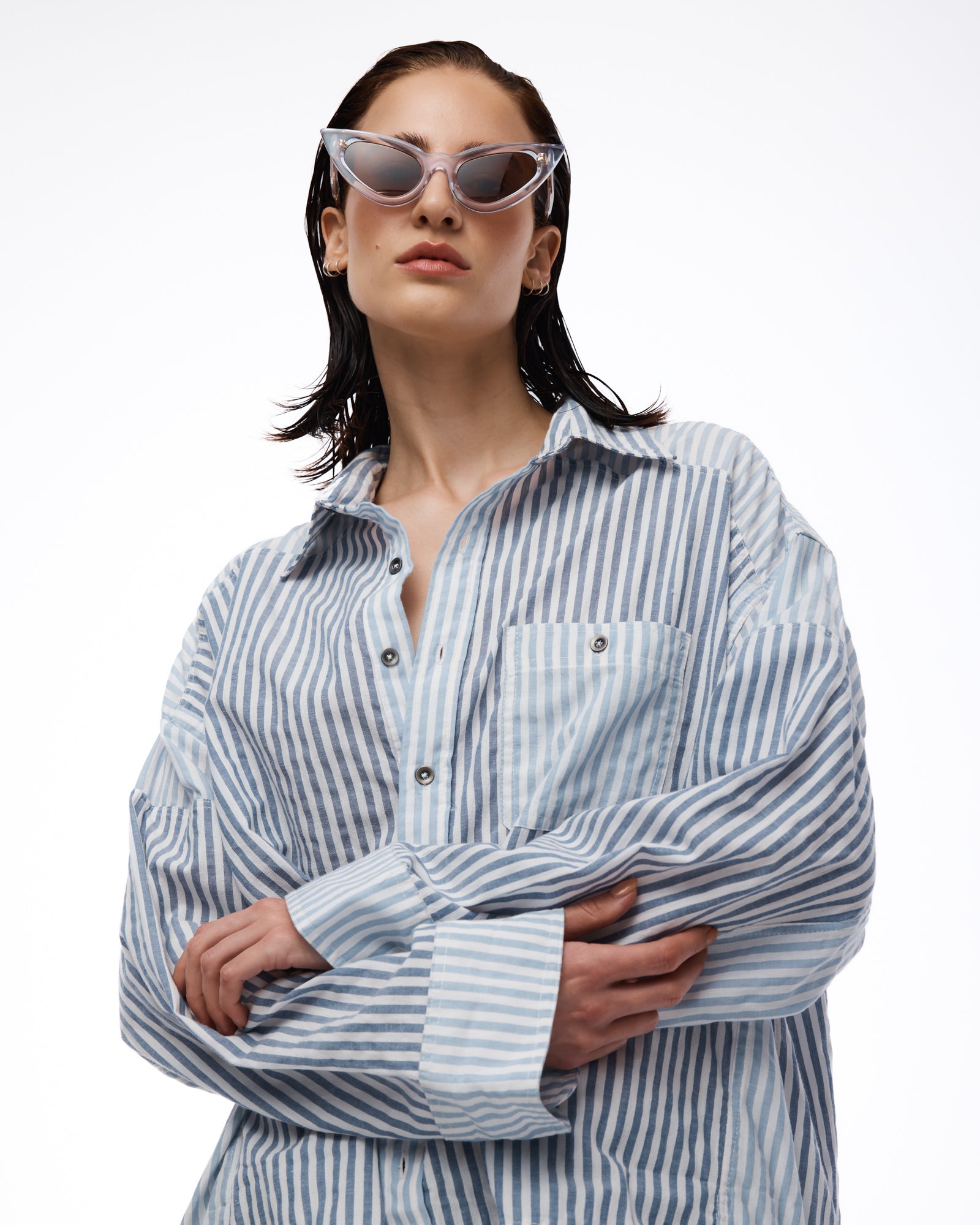 Hemd aus Dixie-Satin und Chantilly-Spitze