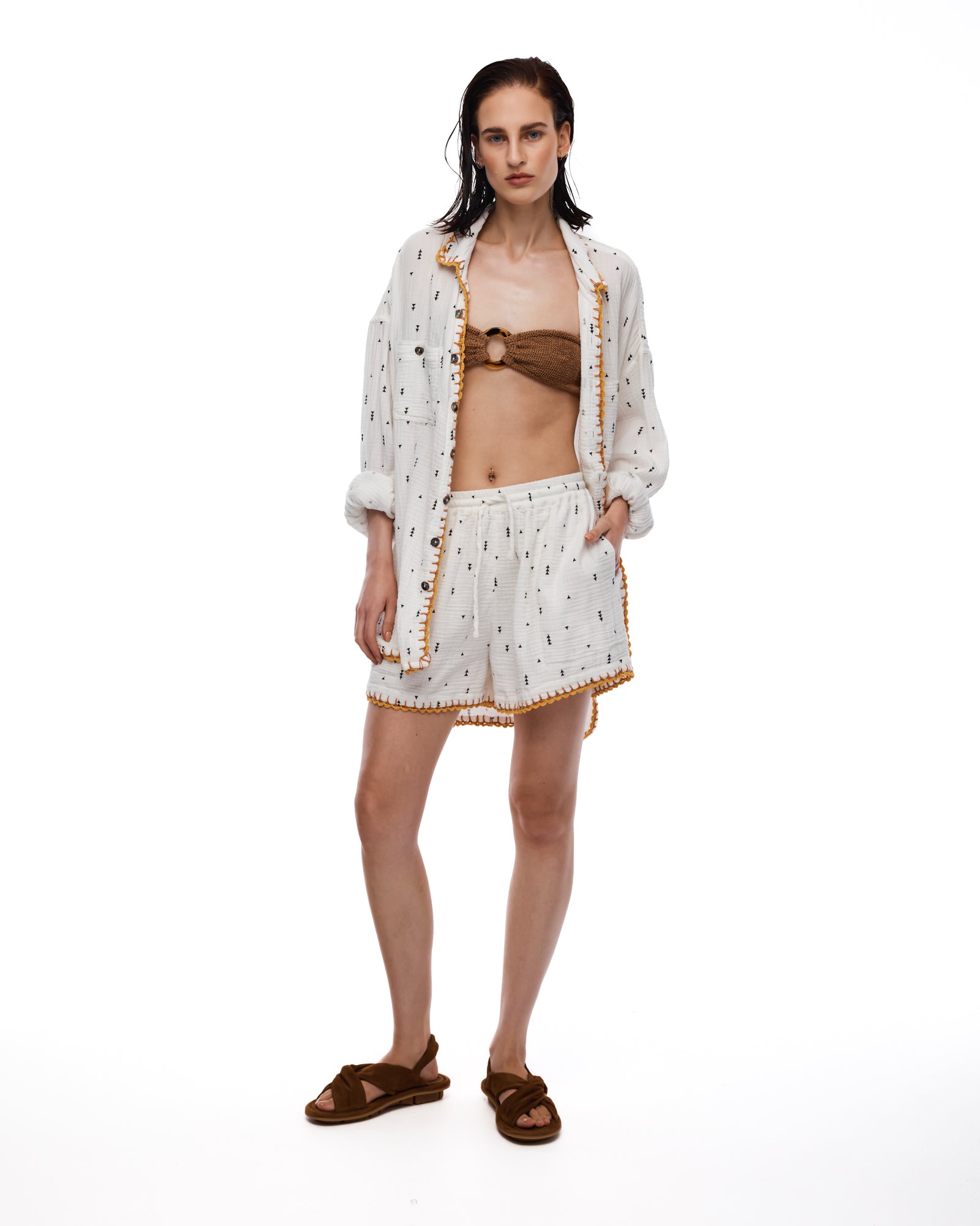 This Way That Way Crochet Muslin Shirt