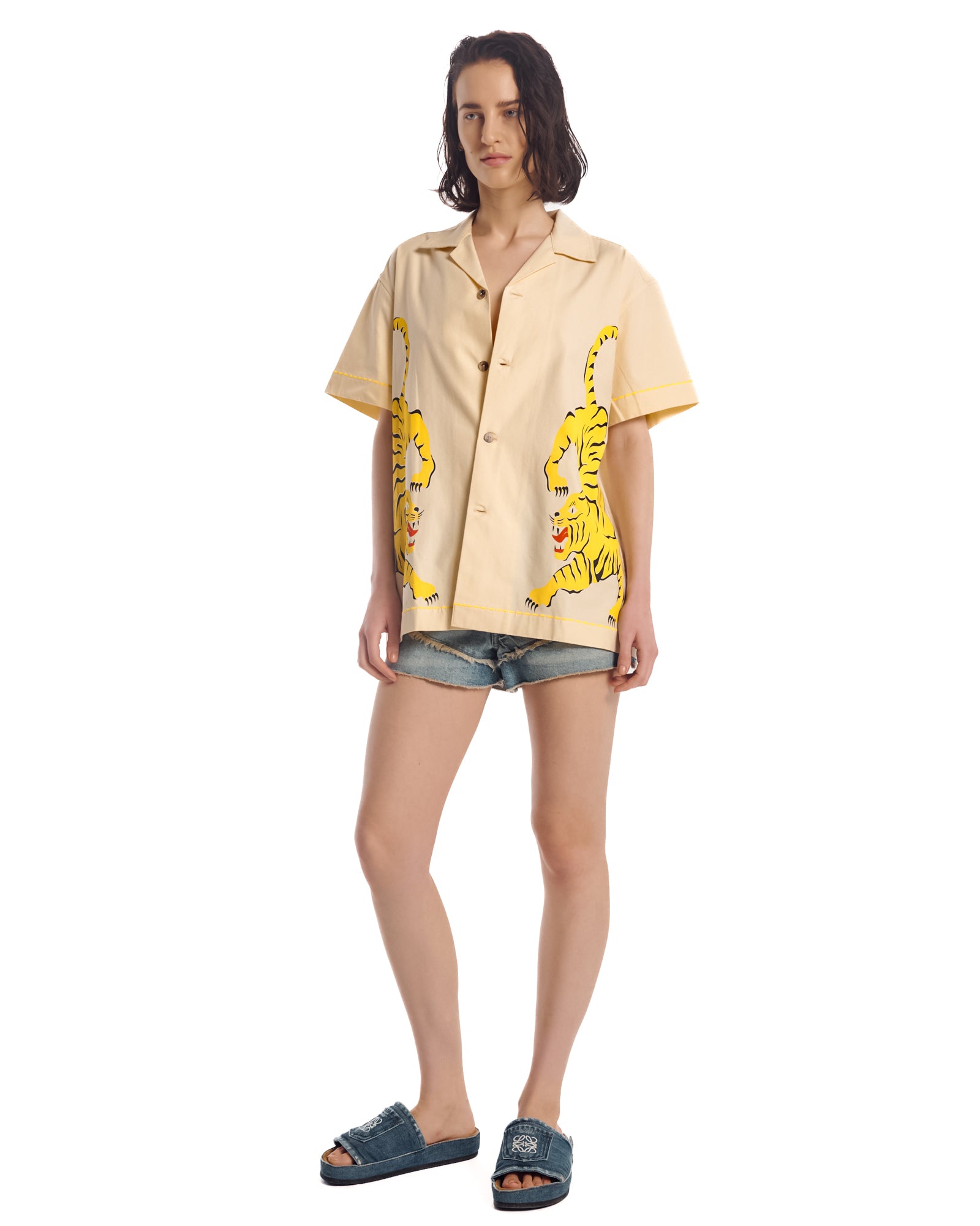 Crouching Tiger Cotton Camp Shirt