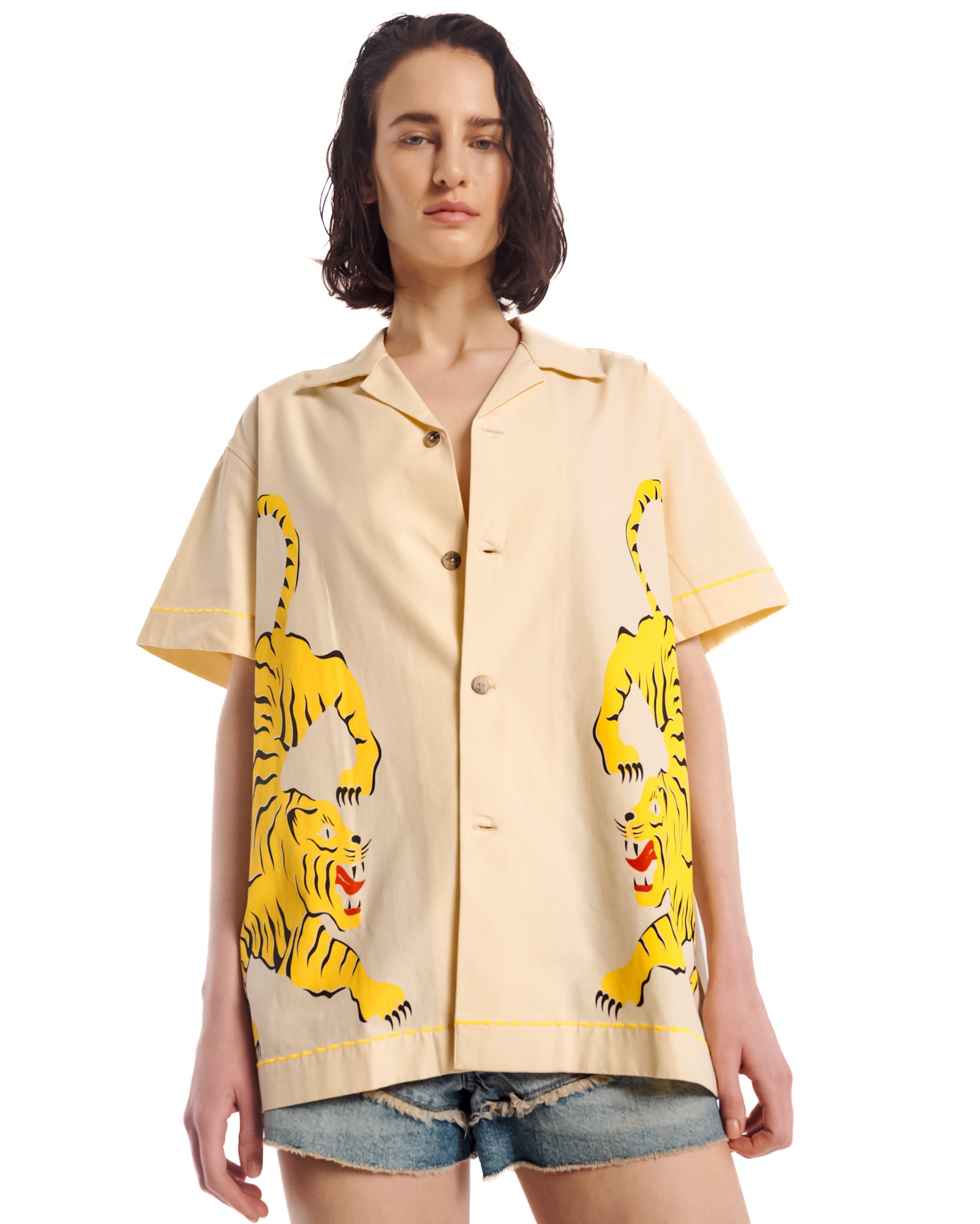 Crouching Tiger Cotton Camp Shirt
