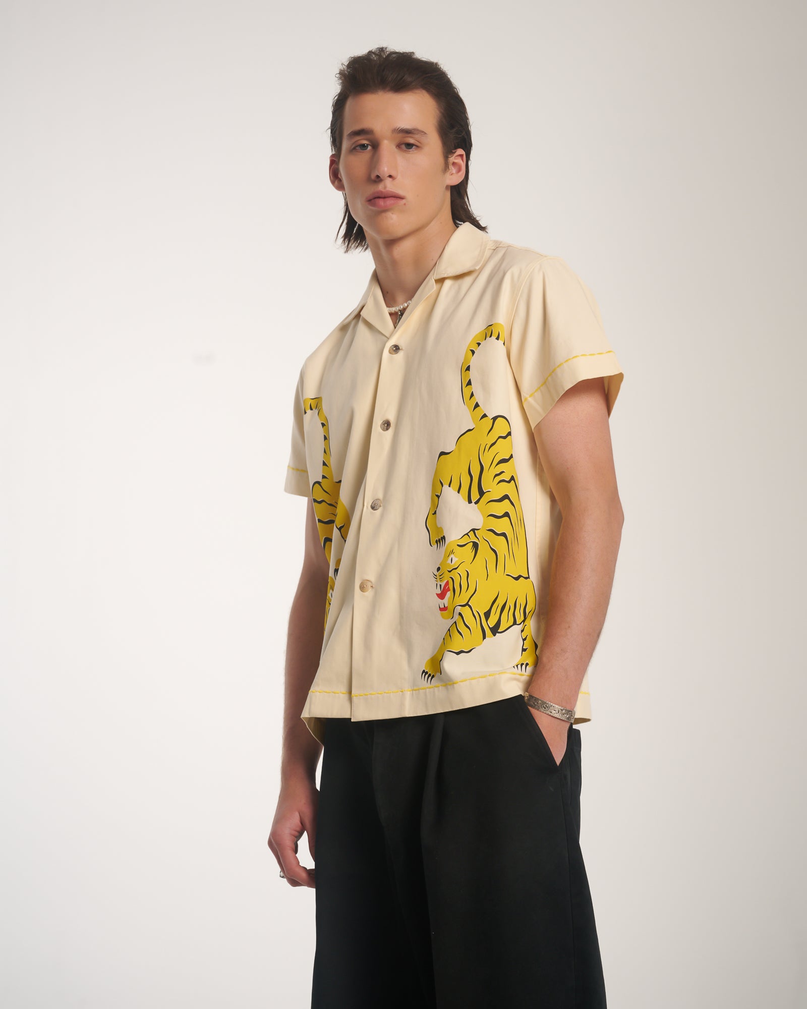 Crouching Tiger Baumwoll-Camp-Shirt