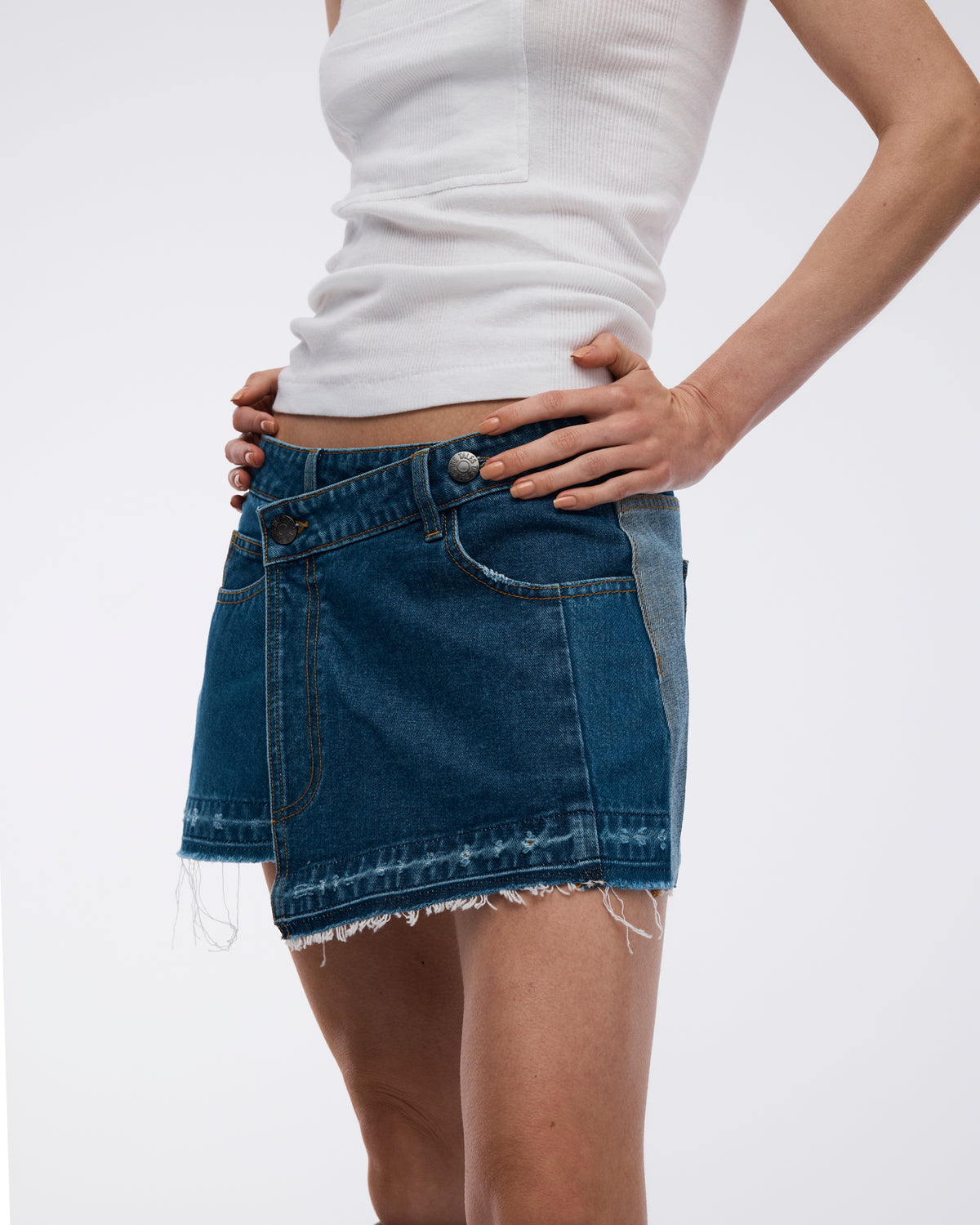 Reworked Wrap Denim Skirt THE TALES