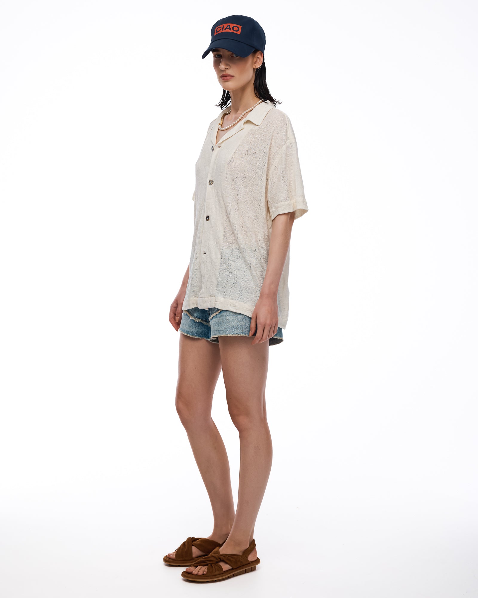 Sicilian Jacquard Knitted Linen Camp Shirt