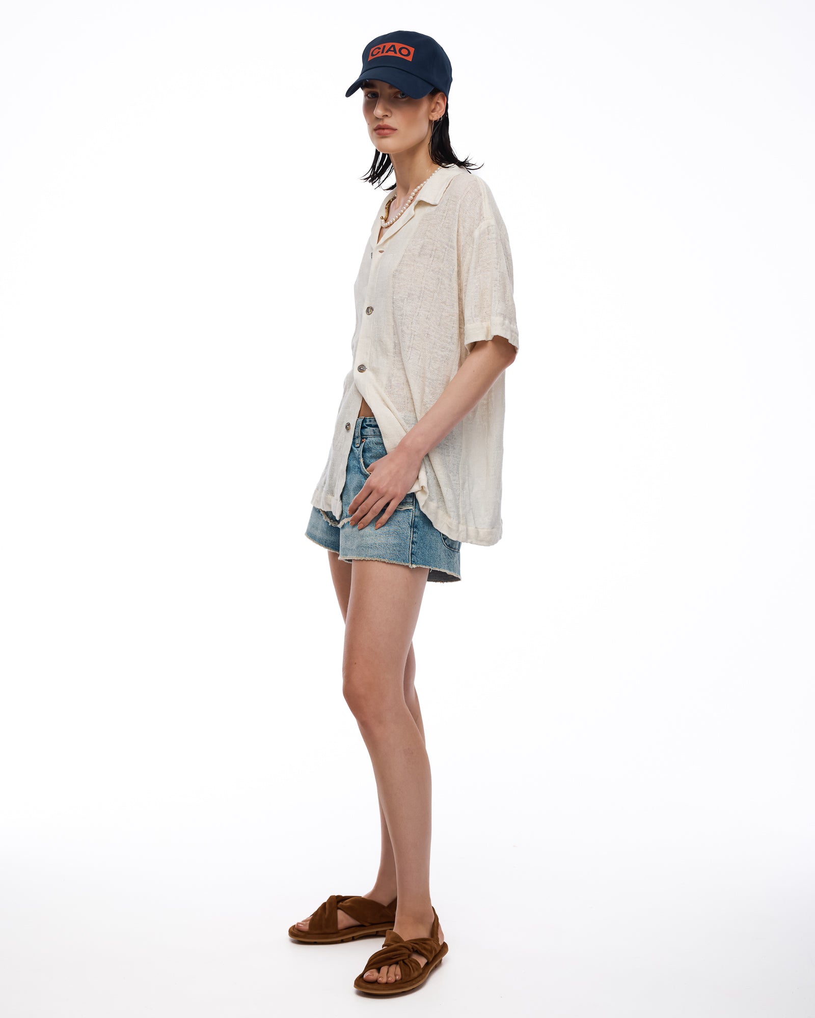 Sicilian Jacquard Knitted Linen Camp Shirt