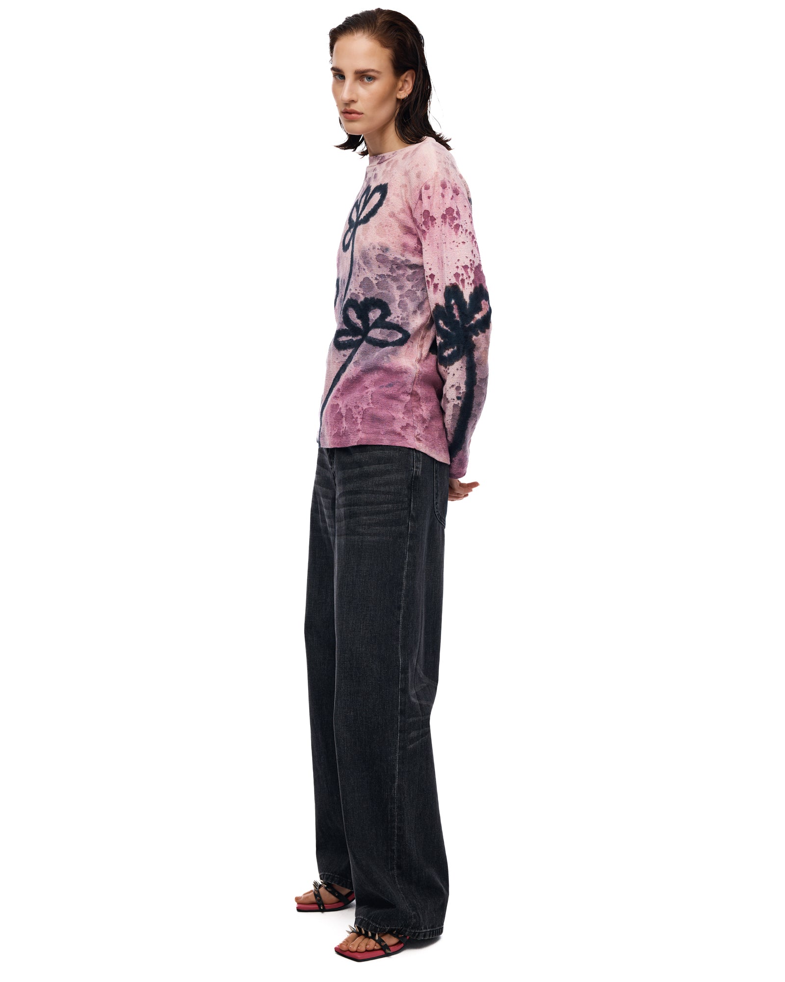 Flower Stalk Hand Dyed Hemp Tee