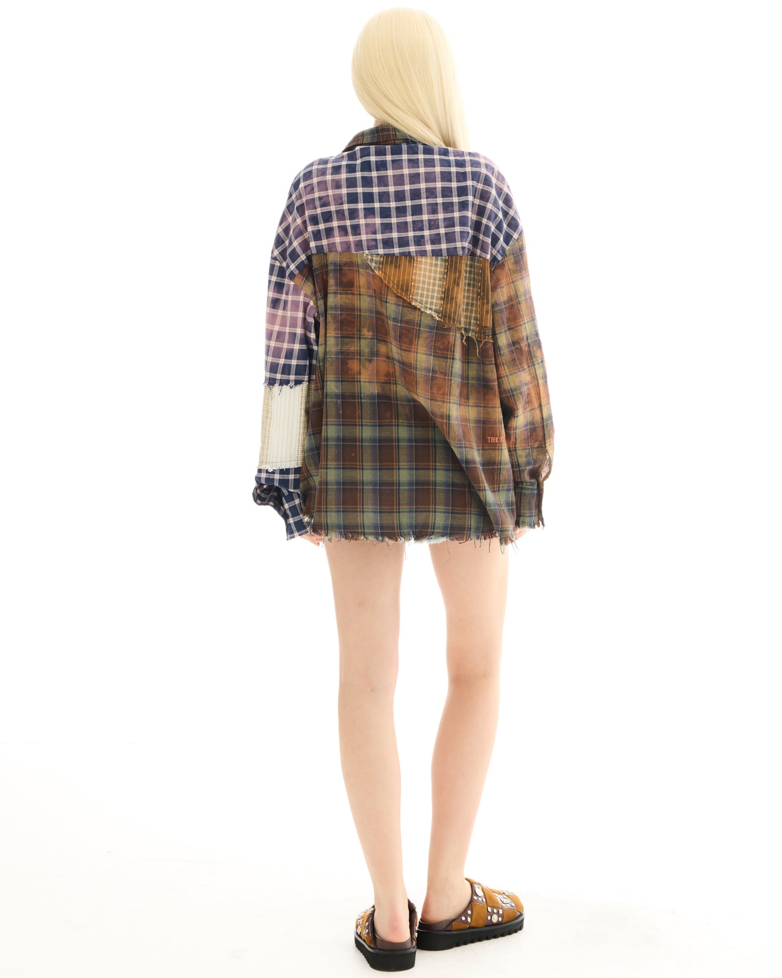 Reworked and Destroyed Mixed Check Shirt by THE TALES - product photo