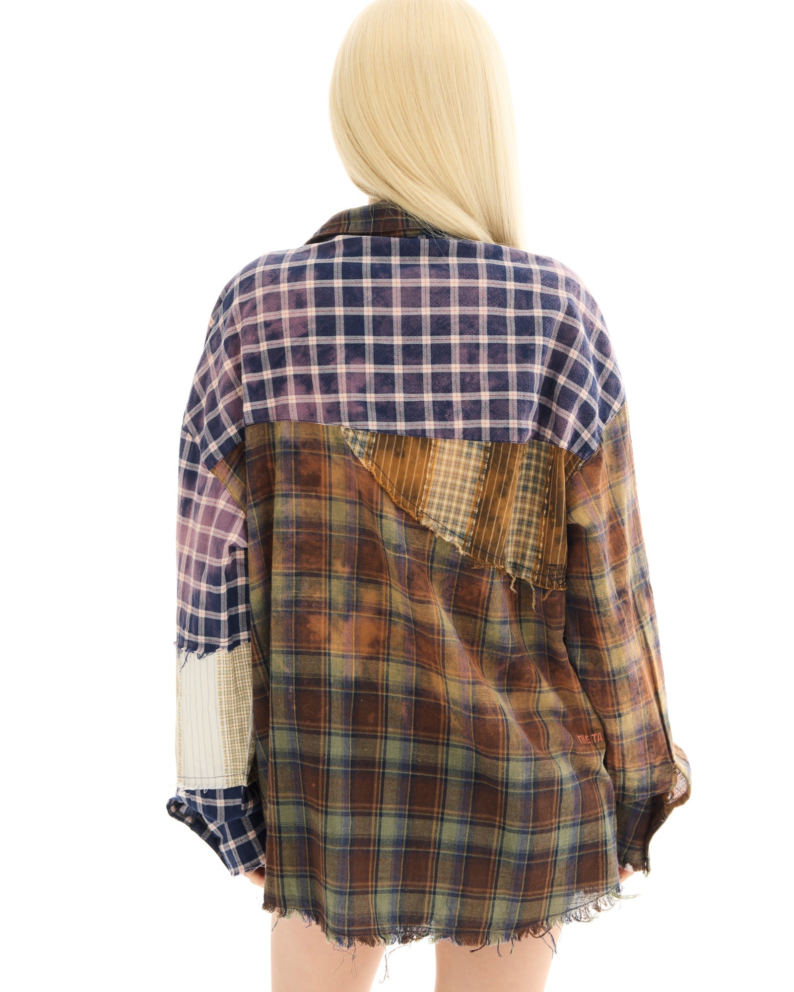 Reworked and Destroyed Mixed Check Shirt by THE TALES - product photo