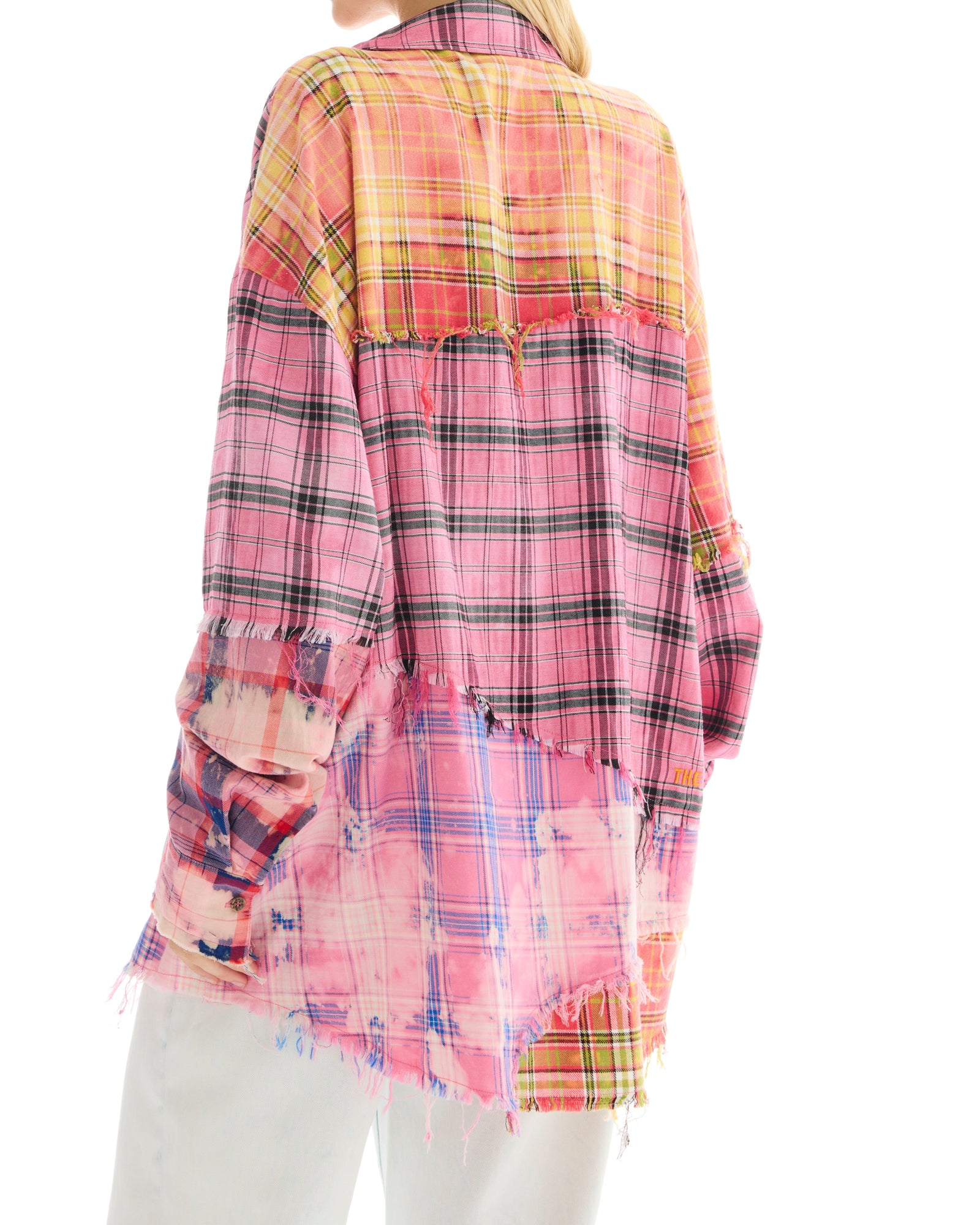 Reworked And Destroyed Mixed Check Shirt