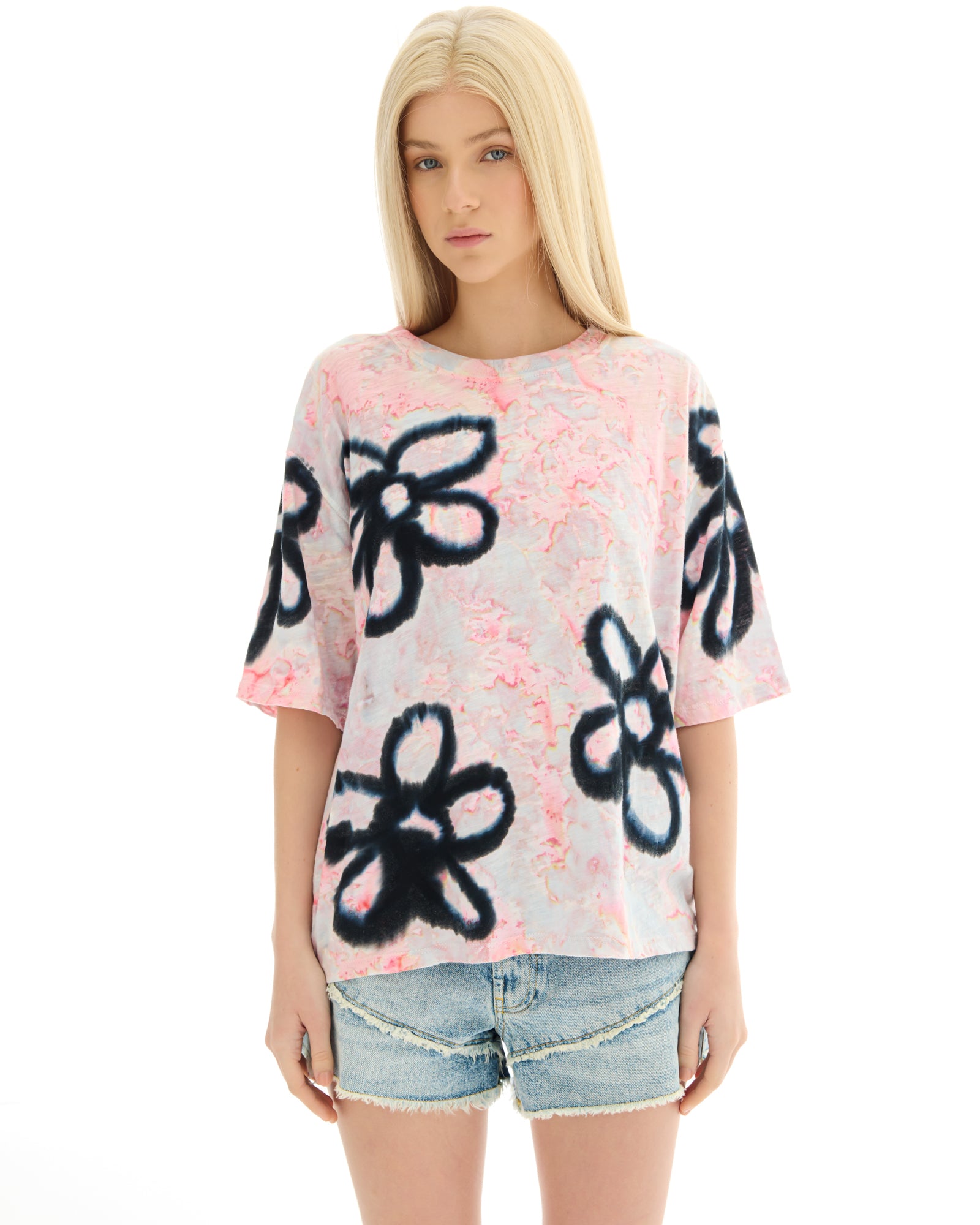 Hand Sprayed Flower Street Tee