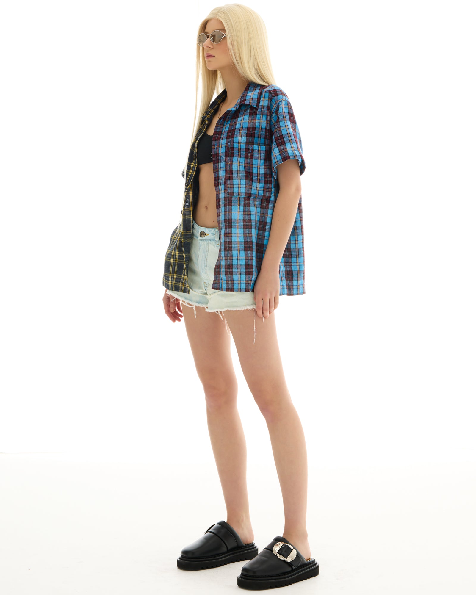 Half n Half Flannel Camp Shirt