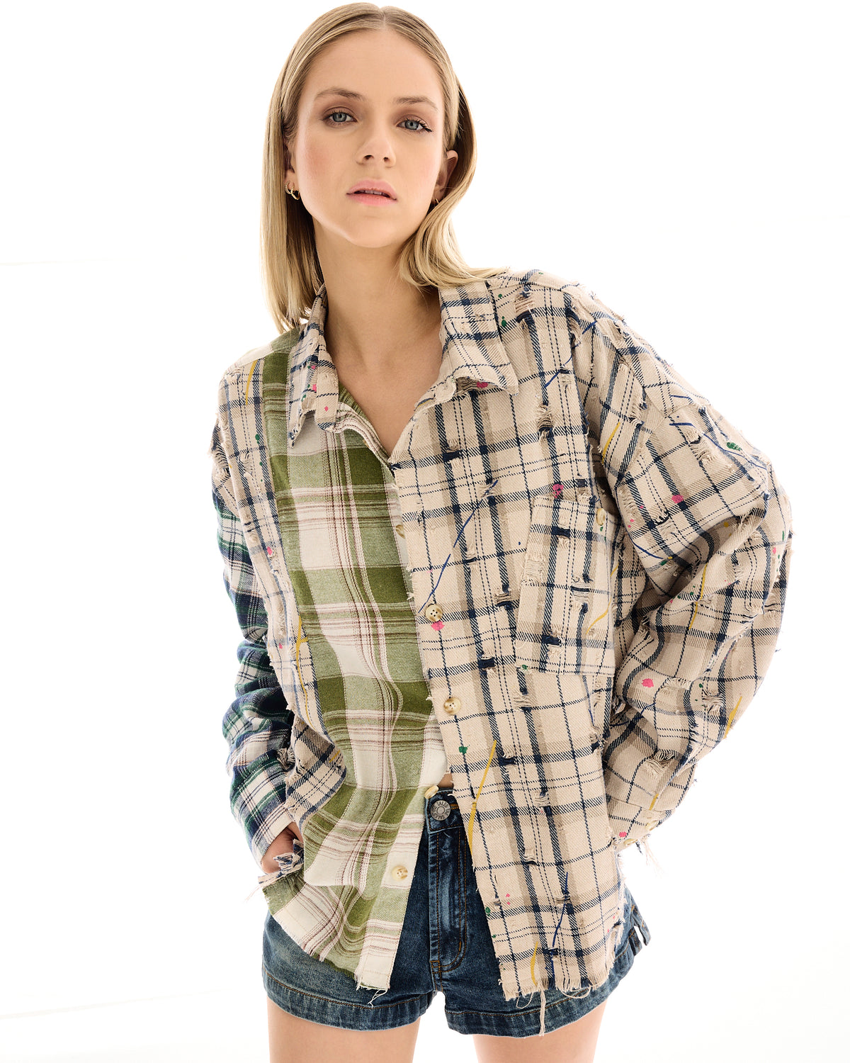 Reworked Artist Flannel Shirt