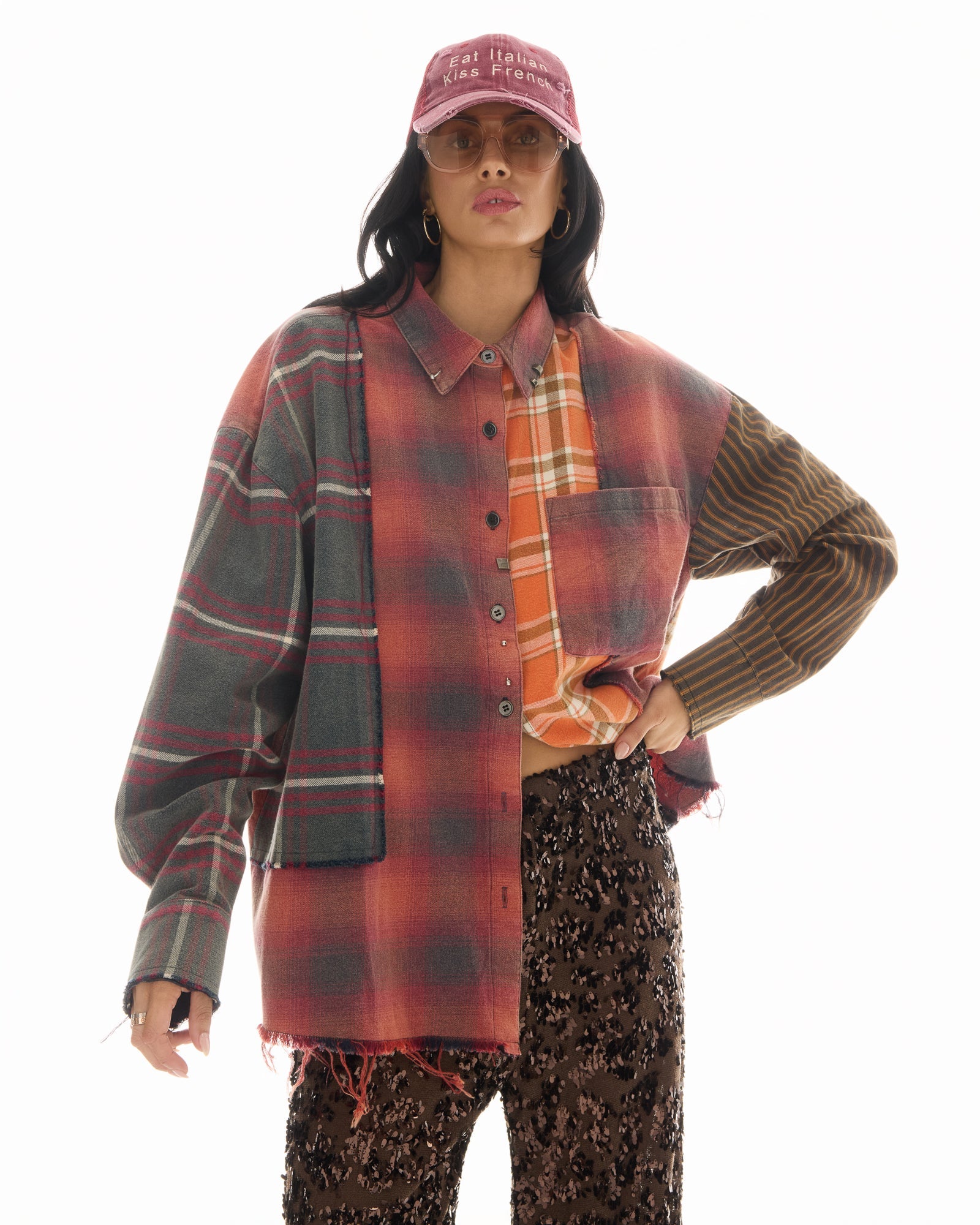 Reworked Pierced Flannel Shirt by THE TALES - product photo