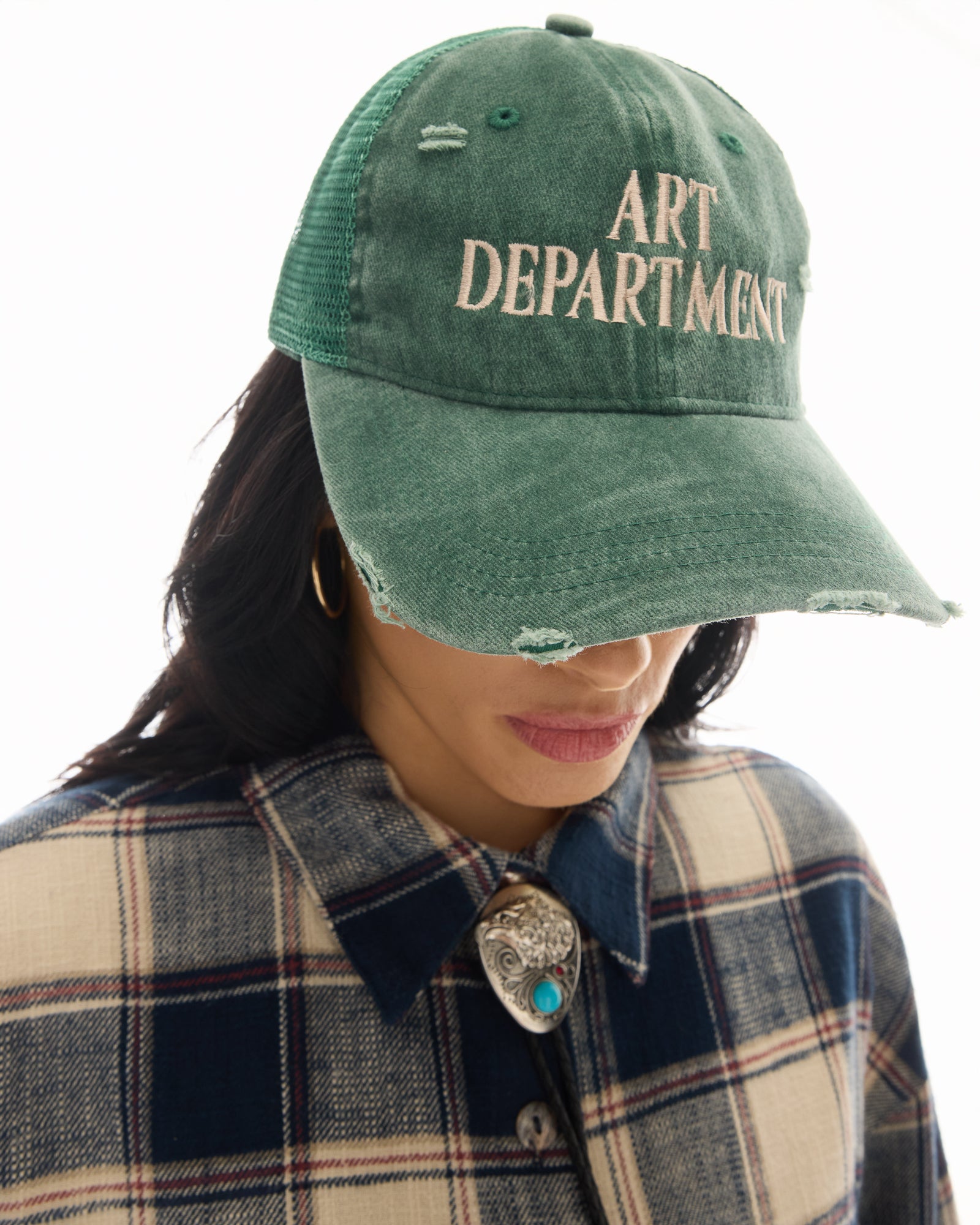 Destroyed Art Department Green Trucker Cap