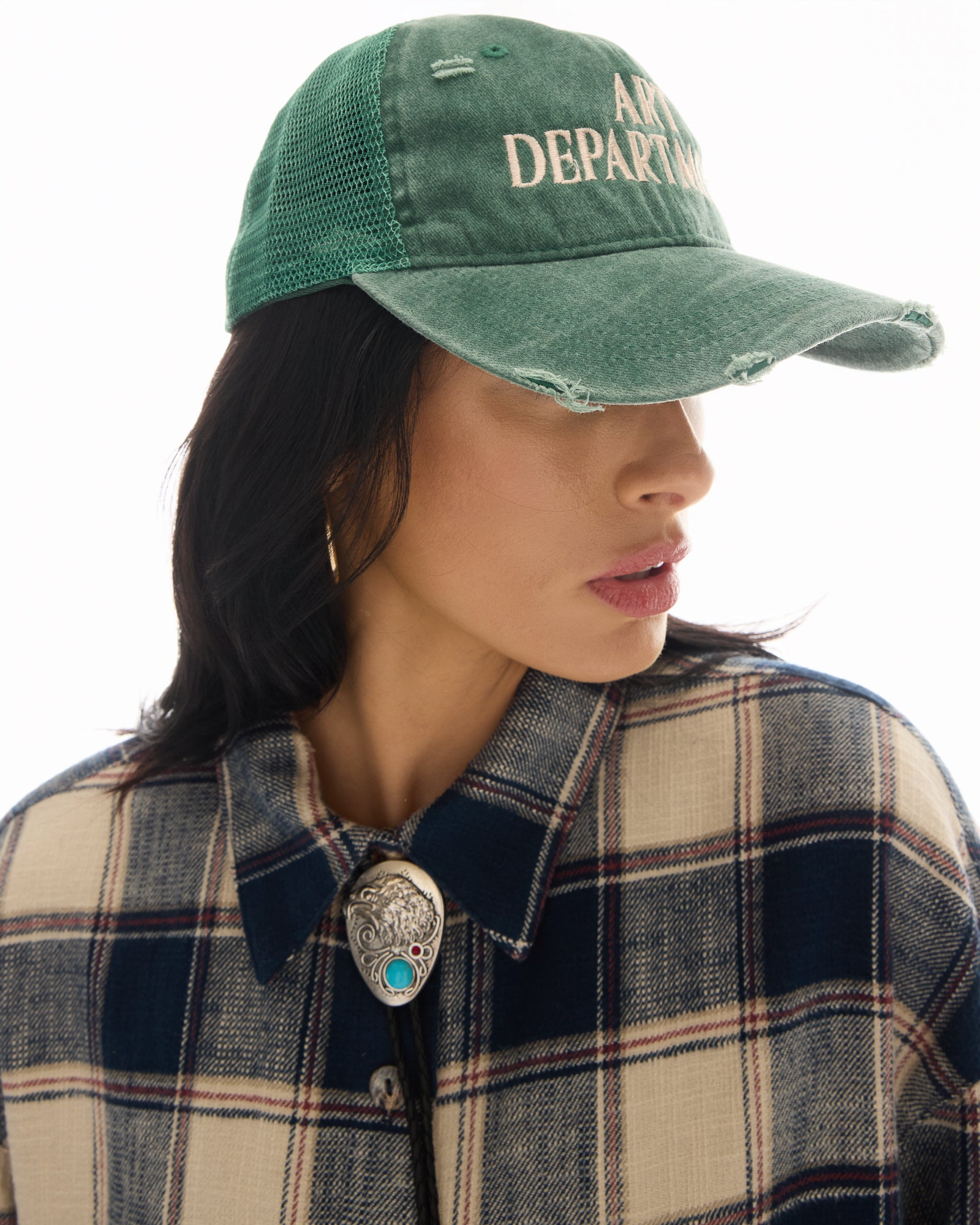 Destroyed Art Department Green Trucker Cap