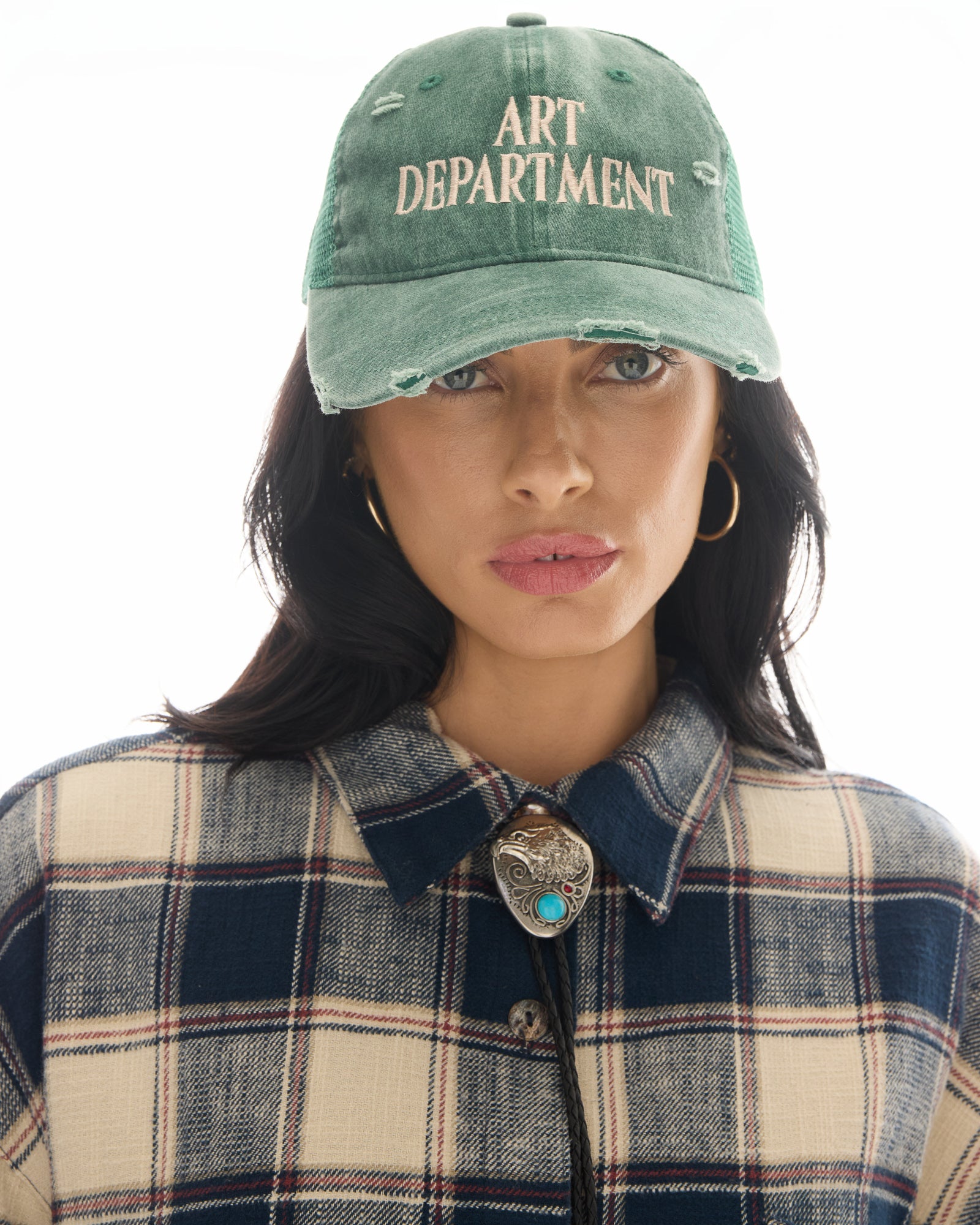 Destroyed Art Department Green Trucker Cap