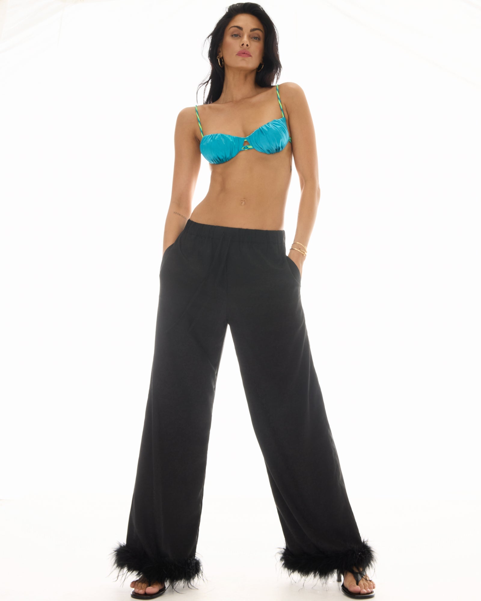 Frida Feather Trim Floral Pants by THE TALES - product photo