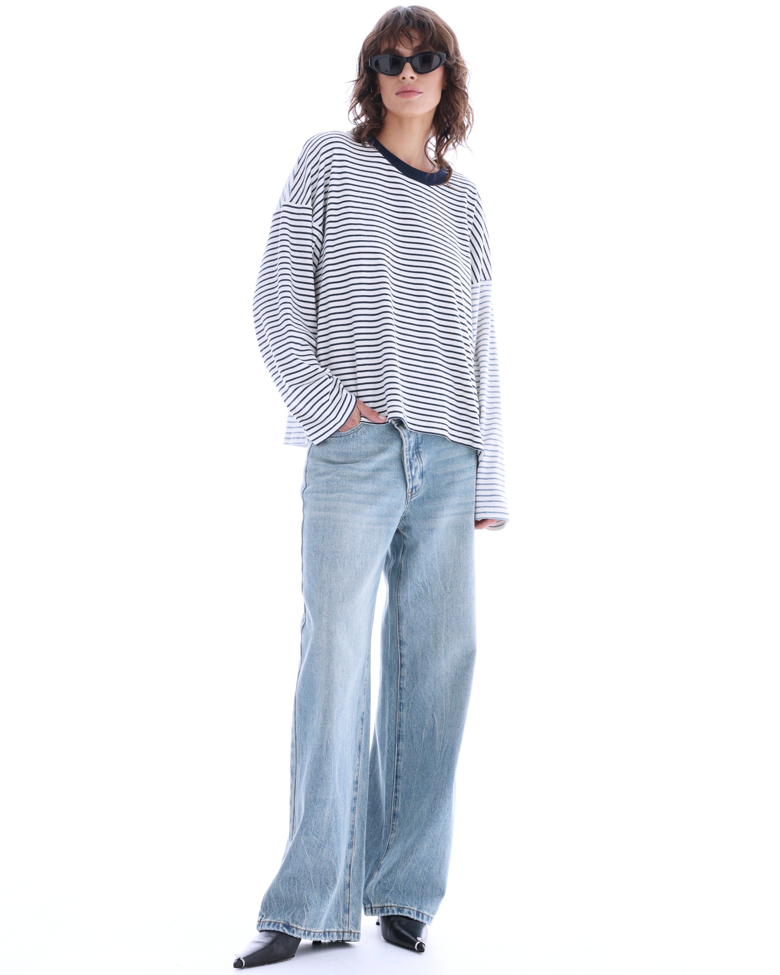 Lexy Soft Stripe Patchwork Tee THE TALES