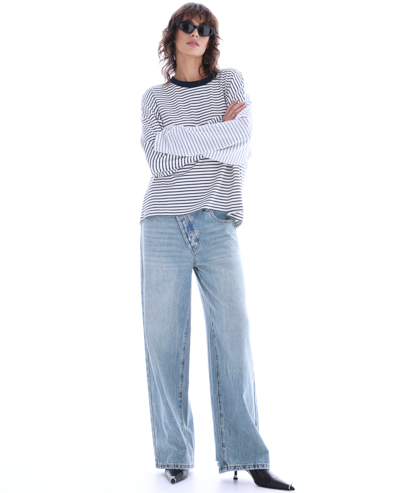 Lexy Soft Stripe Patchwork Tee THE TALES