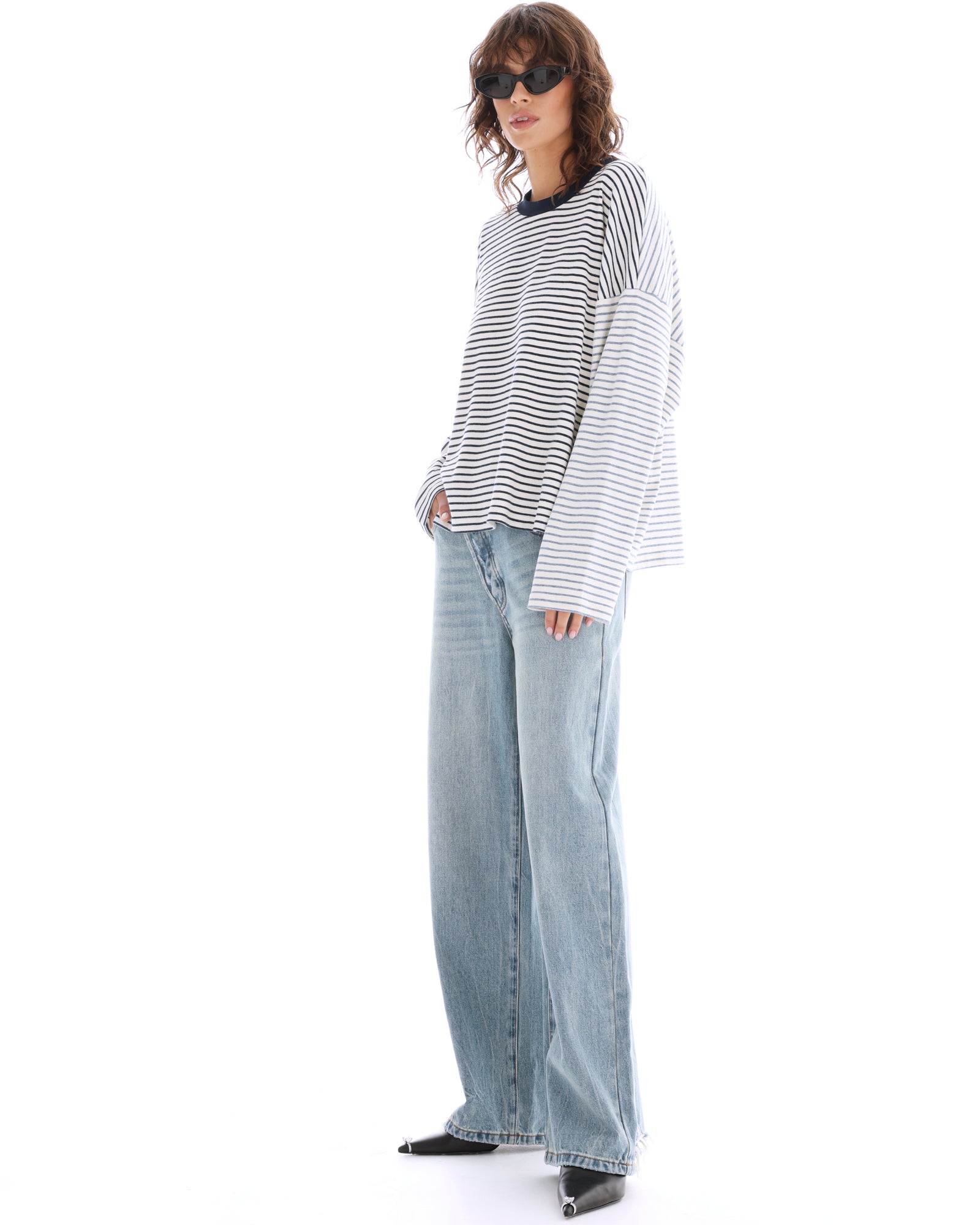 Lexy Soft Stripe Patchwork Tee THE TALES