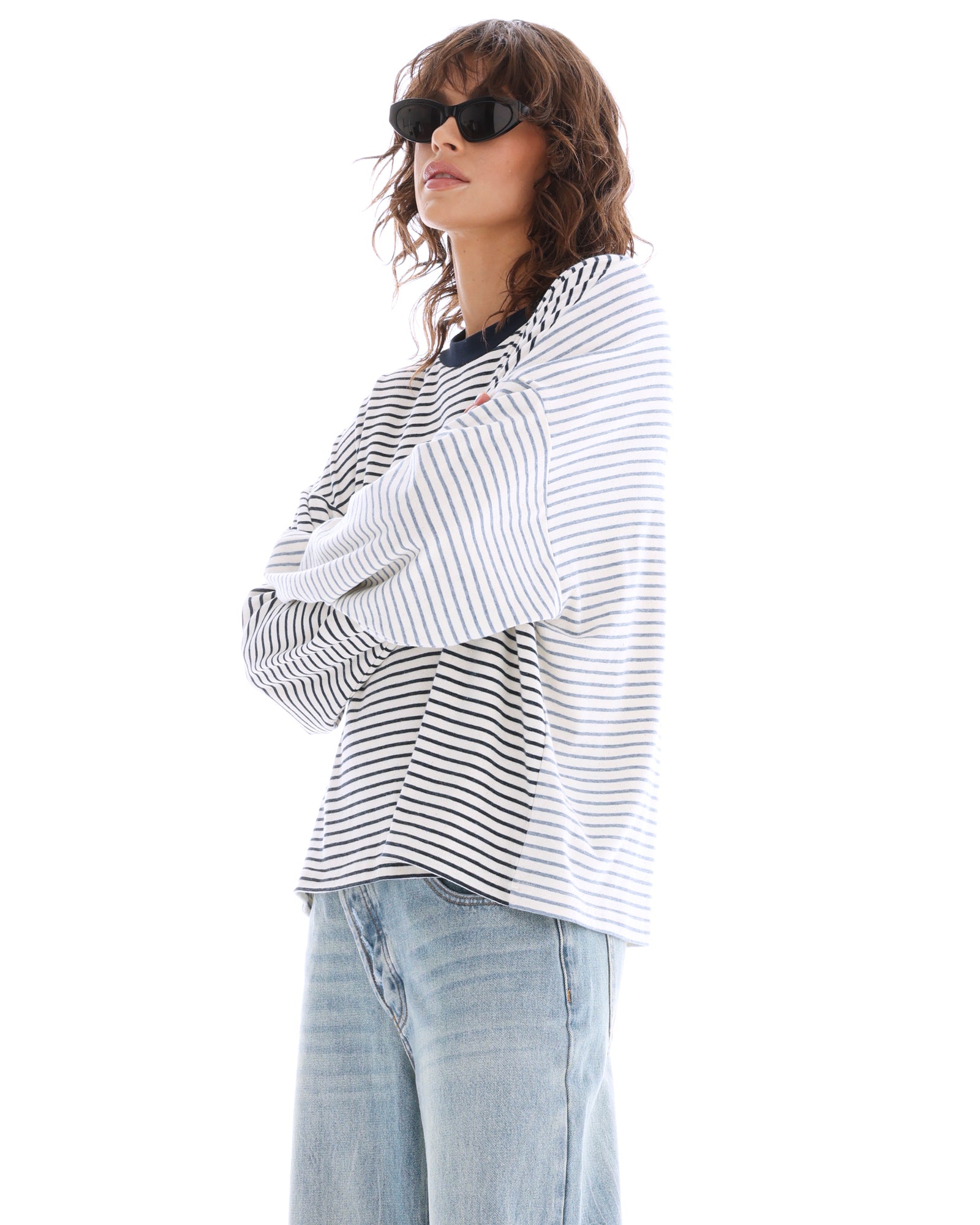 Lexy Soft Stripe Patchwork Tee THE TALES