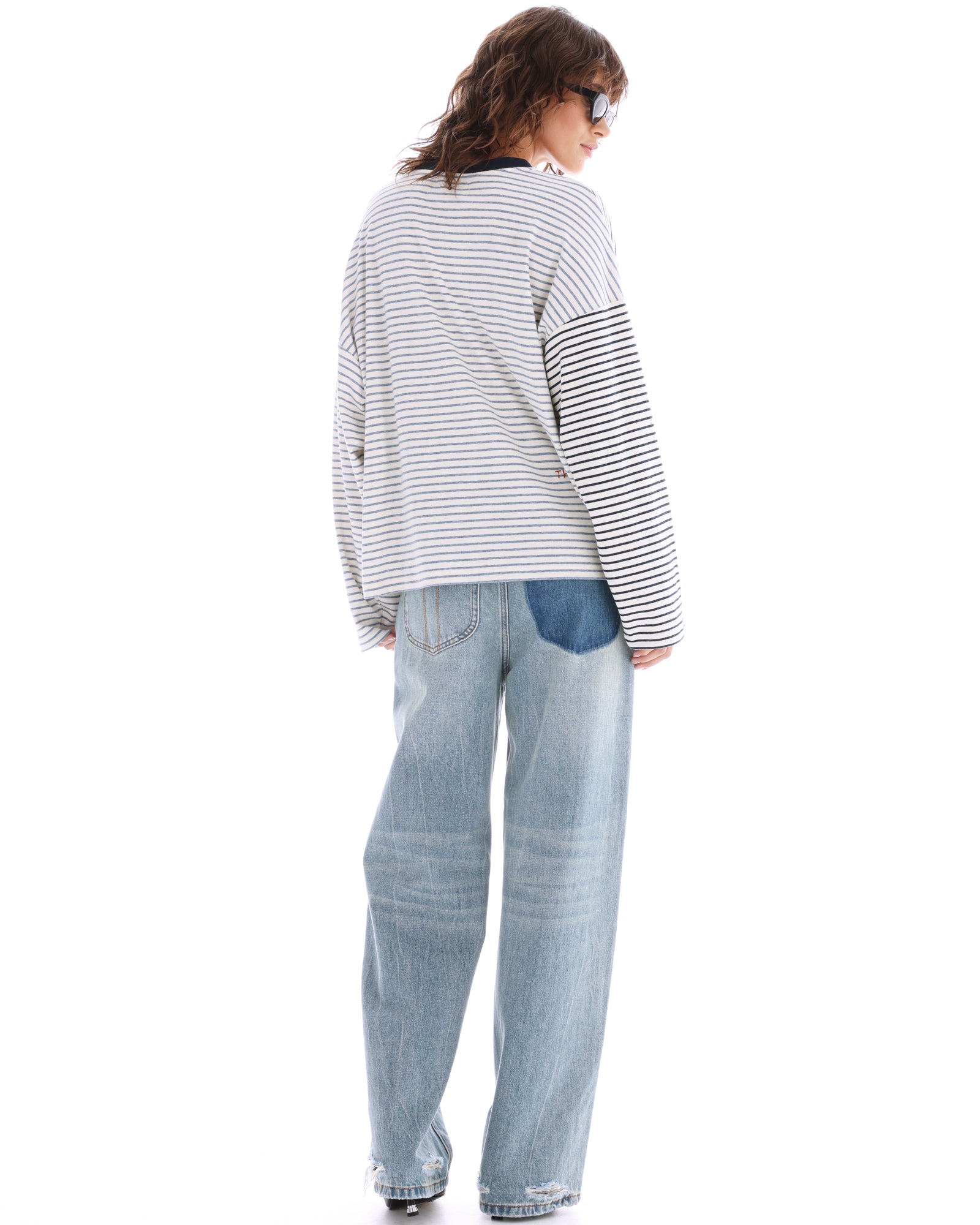 Lexy Soft Stripe Patchwork Tee THE TALES