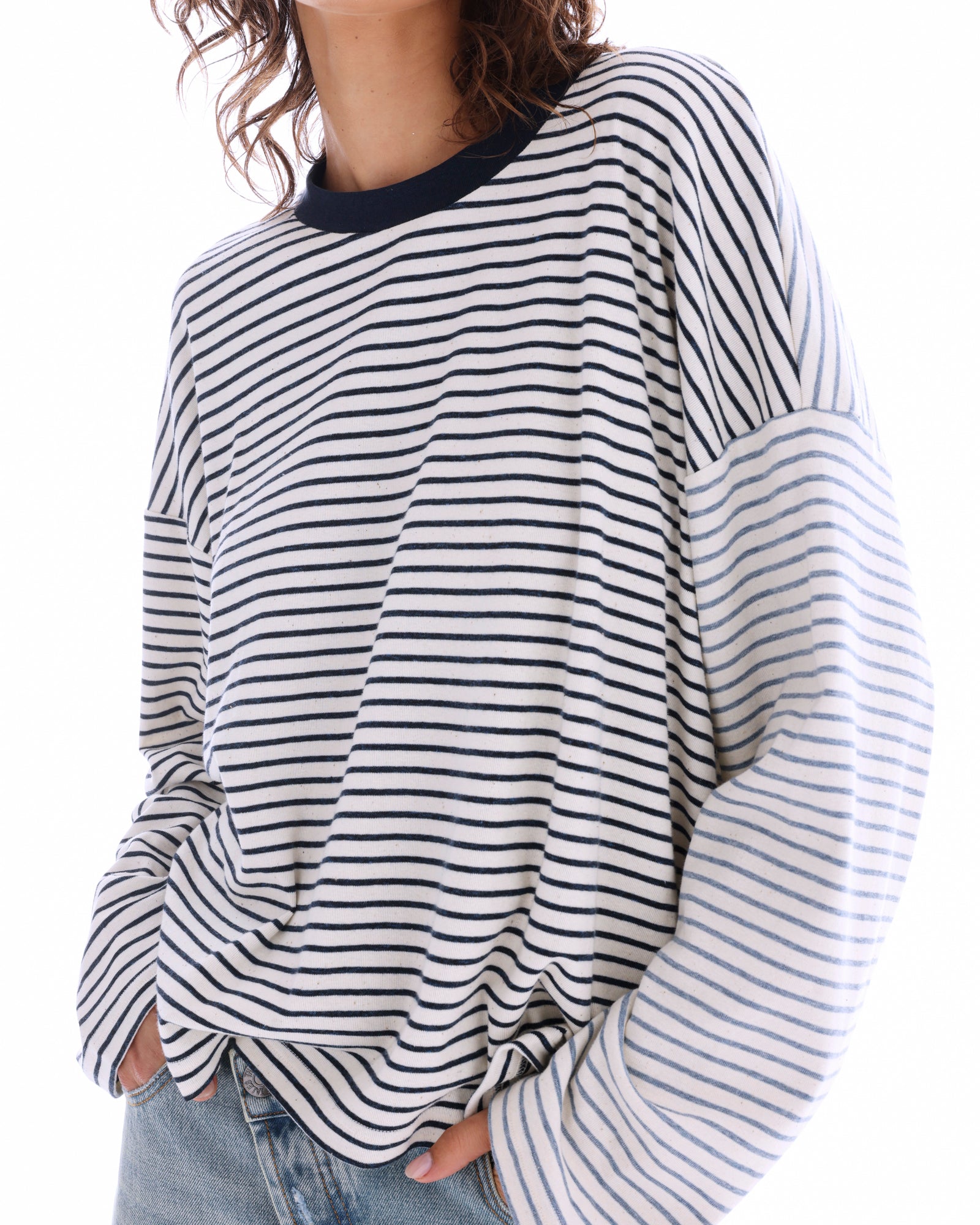 Lexy Soft Stripe Patchwork Tee THE TALES