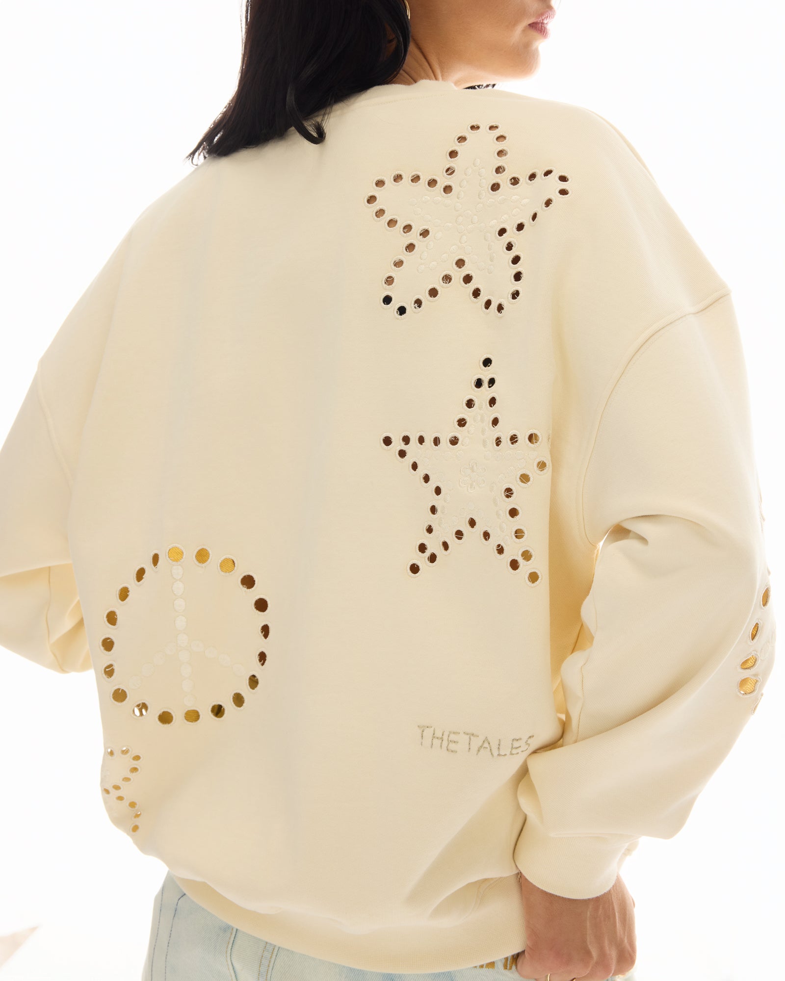 Cut Out Cream Sweater by THE TALES - back view